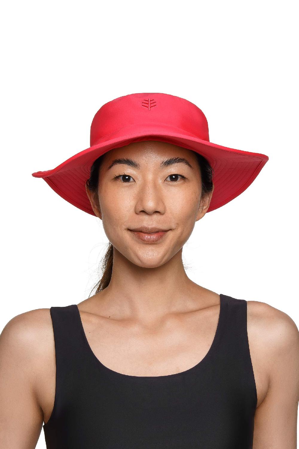 Coolibar Brighton Chlorine Resistant Bucket Hat | Radiant Coral
