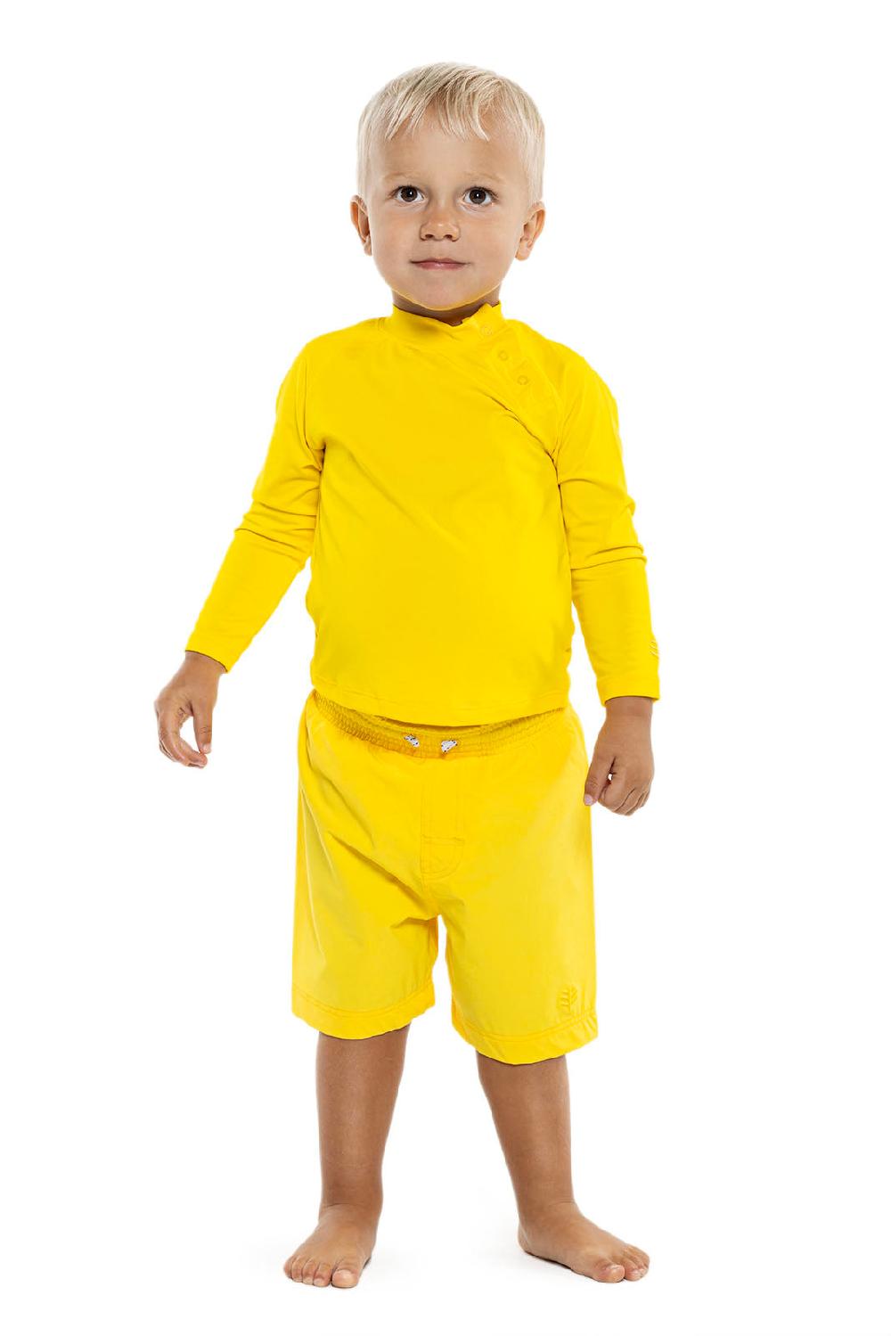 coolibar Baby Island Rash Guard Set | Bold Yellow
