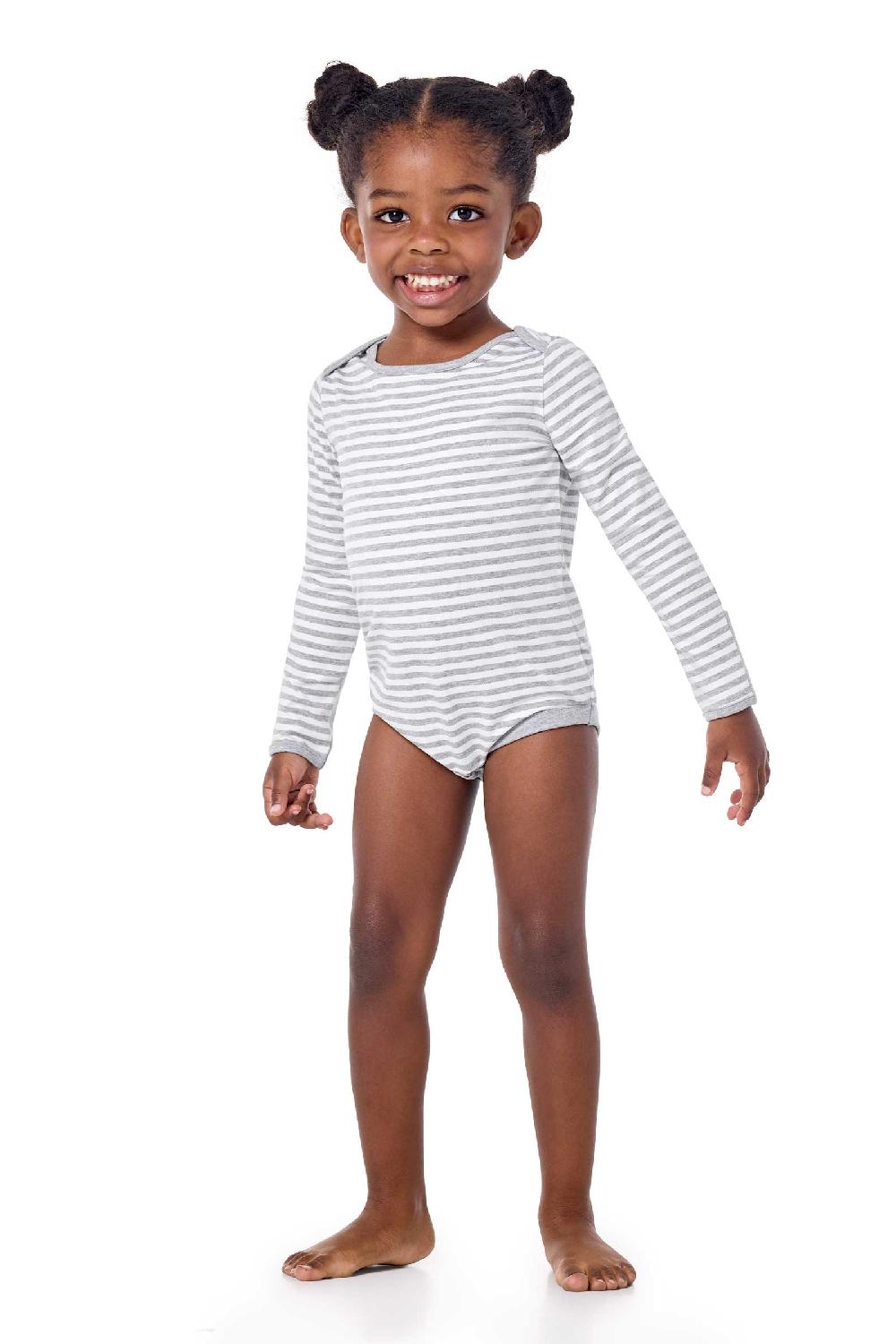 Coolibar Baby LumaLeo Bodysuit | Grey/White