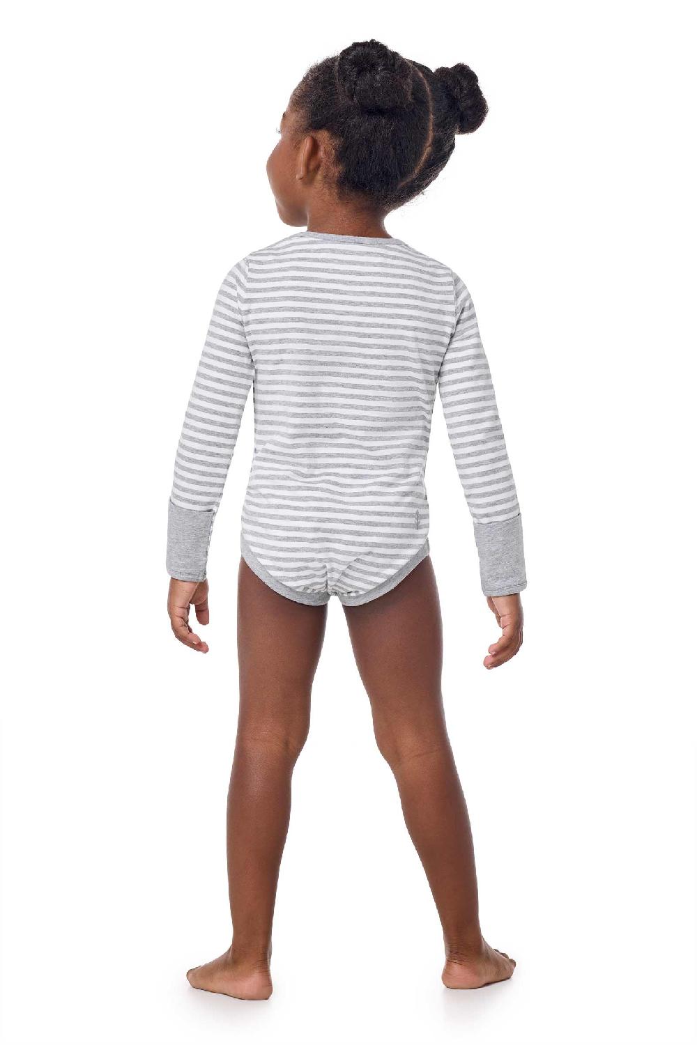 Coolibar Baby LumaLeo Bodysuit | Grey/White