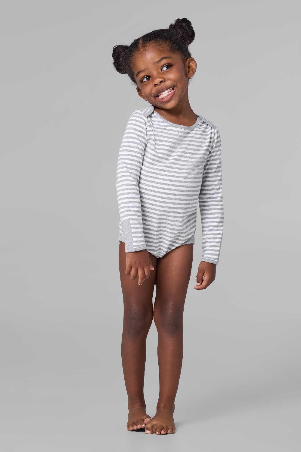 coolibar Baby LumaLeo Bodysuit | Grey/White