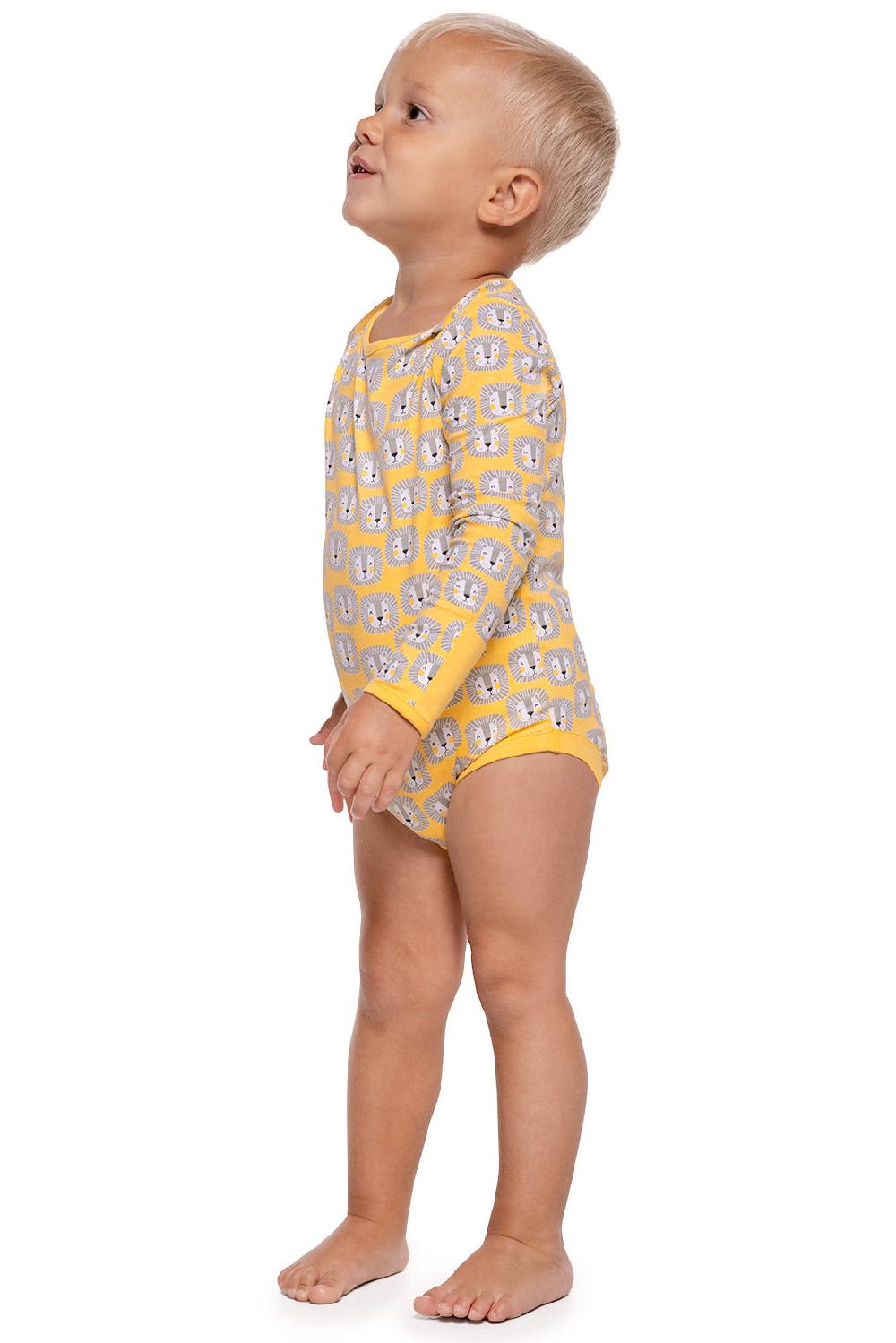 Coolibar Baby LumaLeo Bodysuit | Yellow Lion Heads