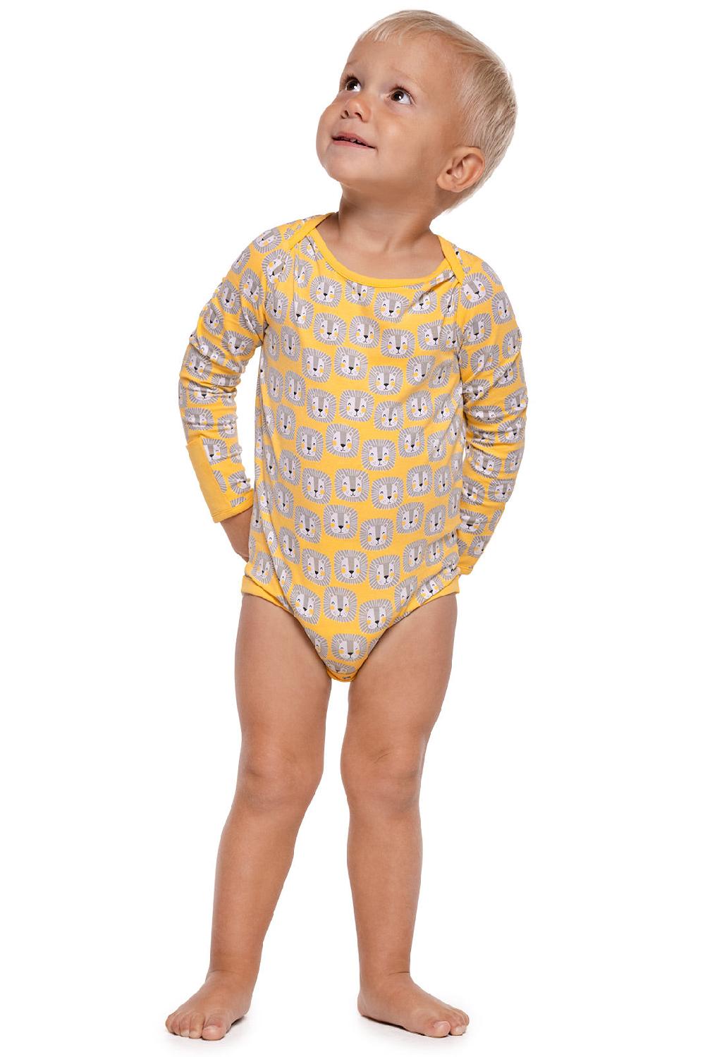 coolibar Baby LumaLeo Bodysuit | Yellow Lion Heads