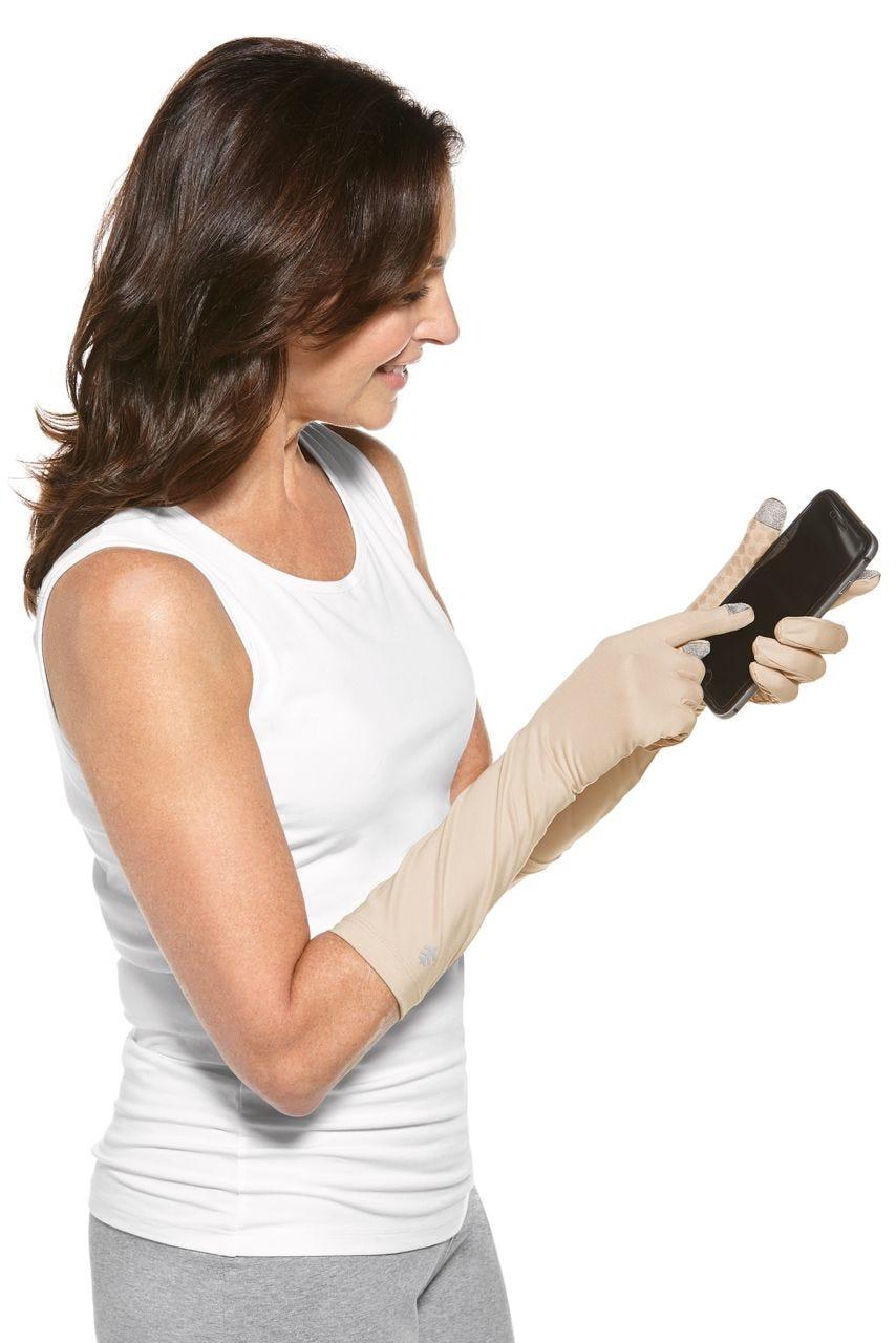 Coolibar Bona UV Mid Length Gloves | Beige