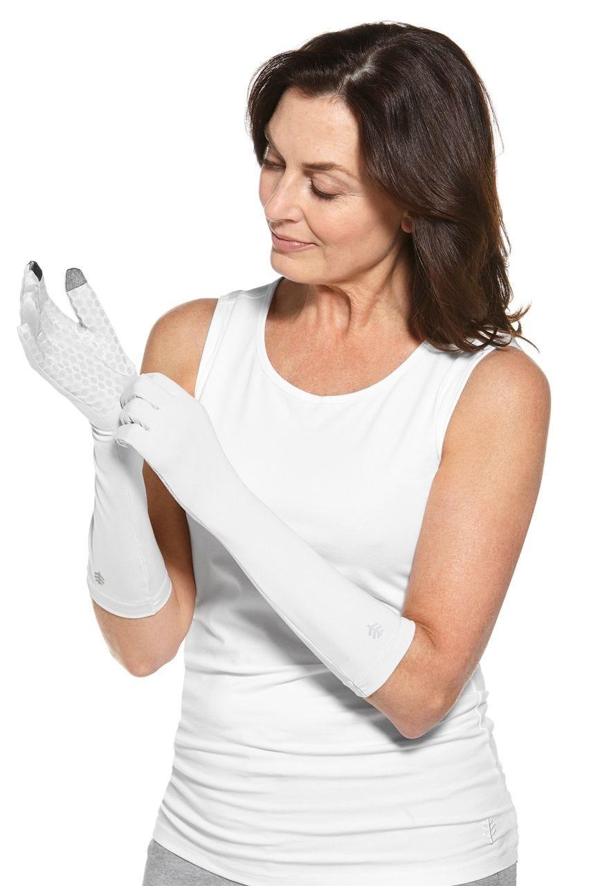 Coolibar Bona UV Mid Length Gloves | White
