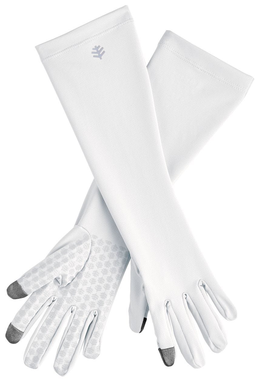 coolibar Bona UV Mid Length Gloves | White