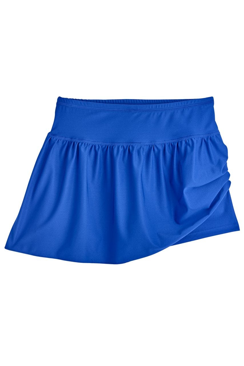 Coolibar Girl's Wavecatcher Swim Skirt | Baja Blue