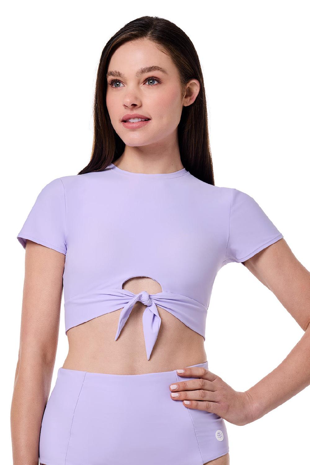 Coolibar Hibiscus Island Crop Swim Tee | Lavendula