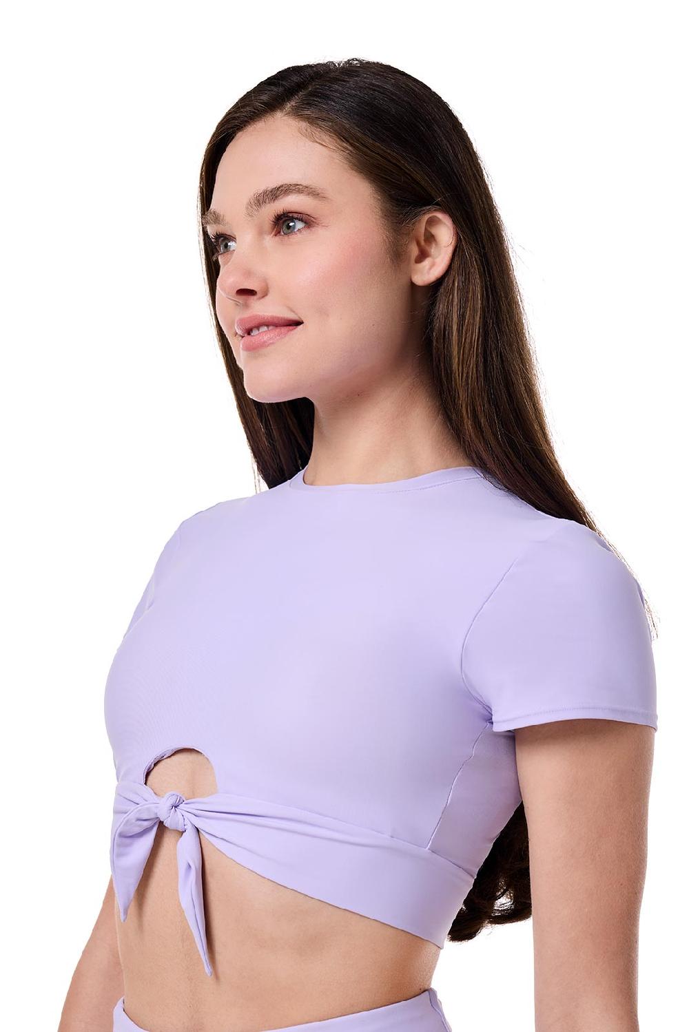 Coolibar Hibiscus Island Crop Swim Tee | Lavendula