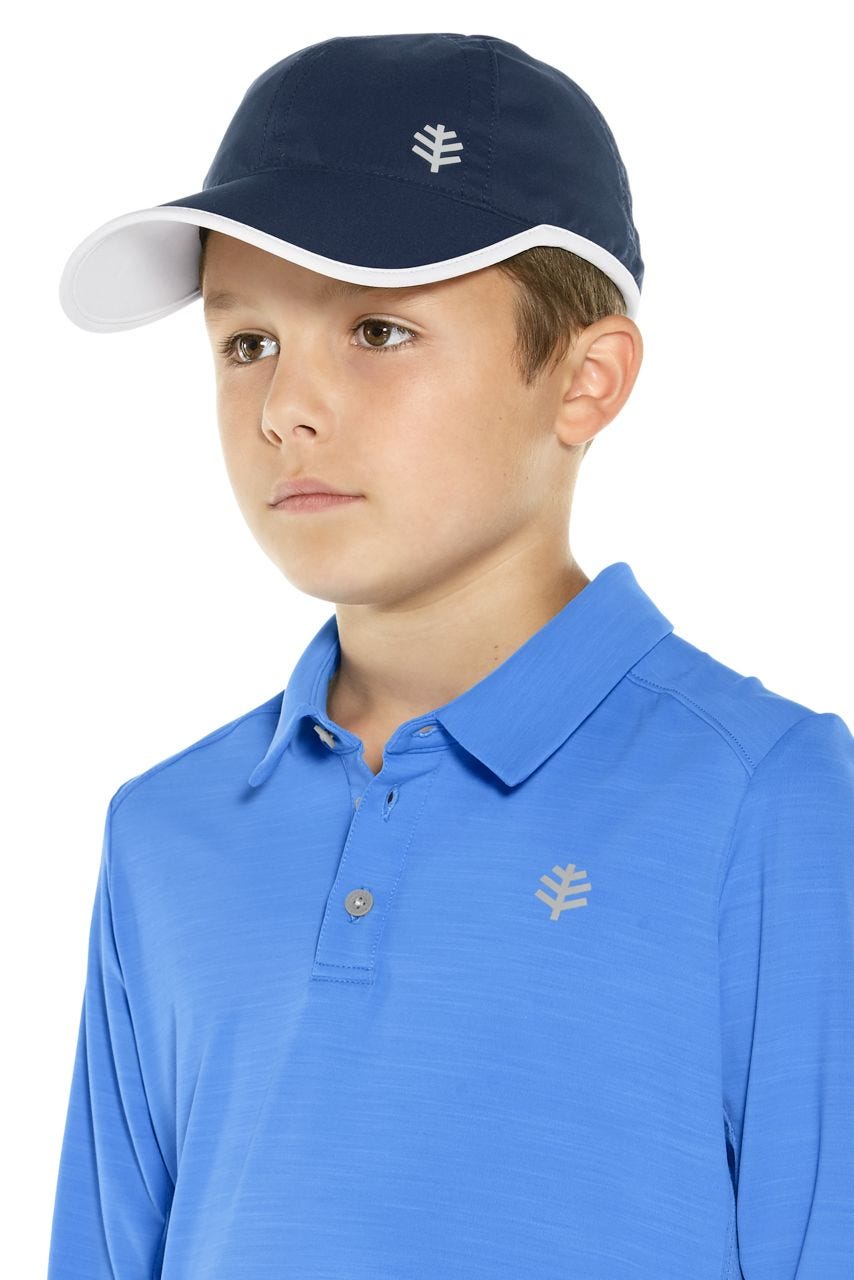 Coolibar Kid's Lenny Sport Cap | Black/White