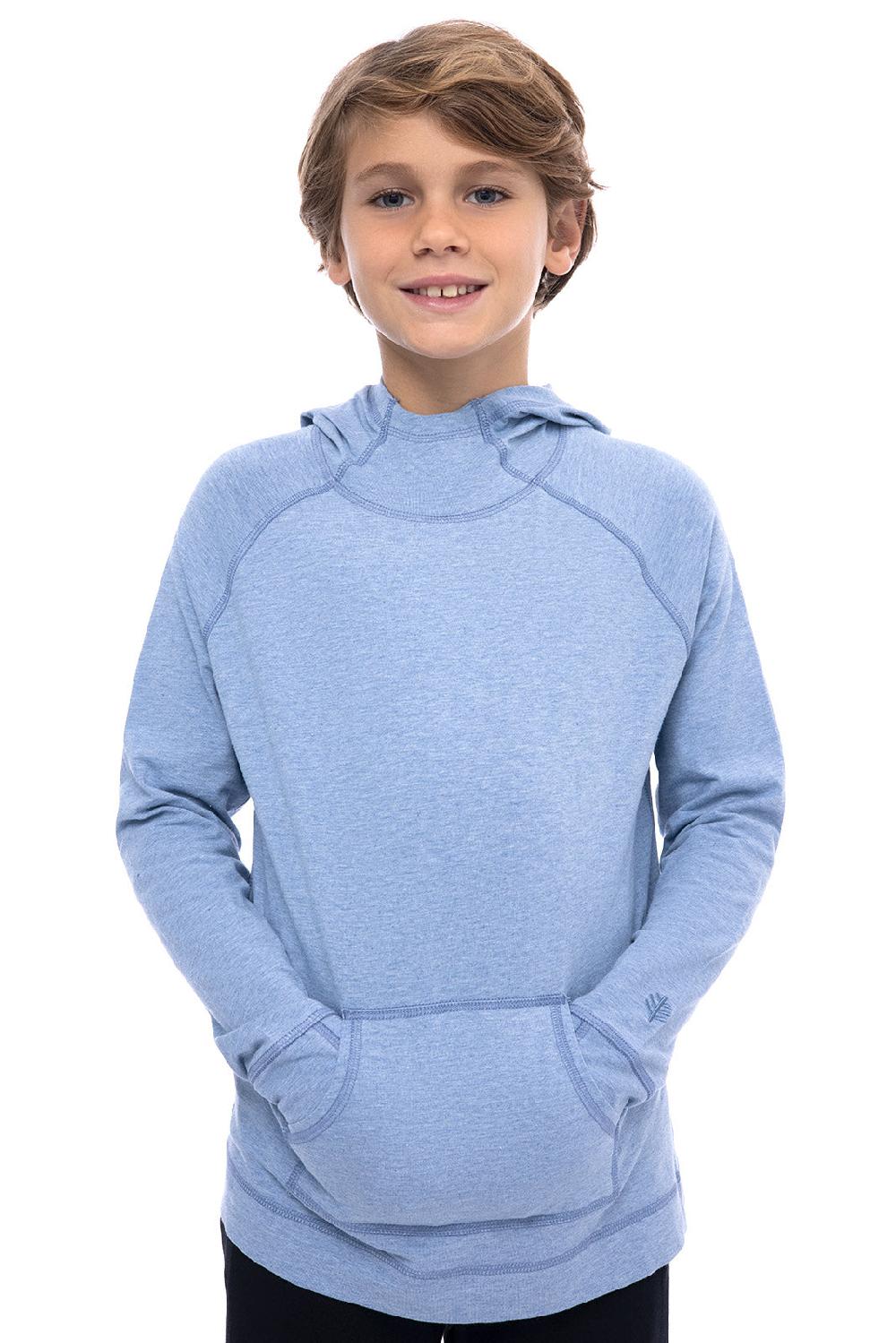 Coolibar Kid's LumaLeo Hoodie | Light Blue Heather