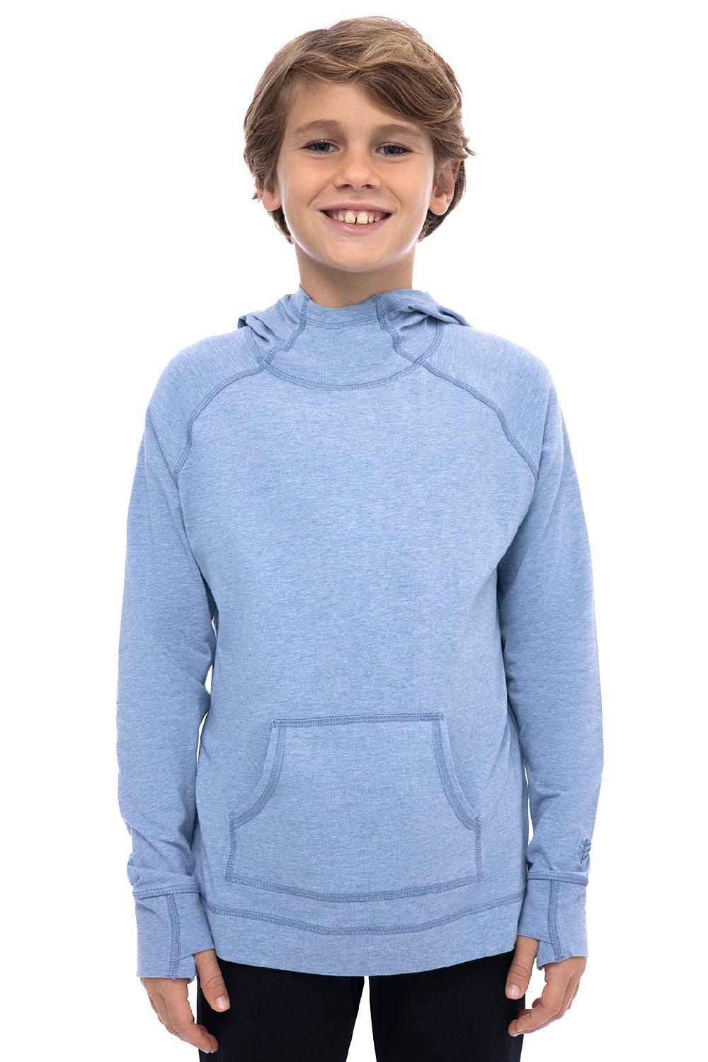 coolibar Kid's LumaLeo Hoodie | Light Blue Heather