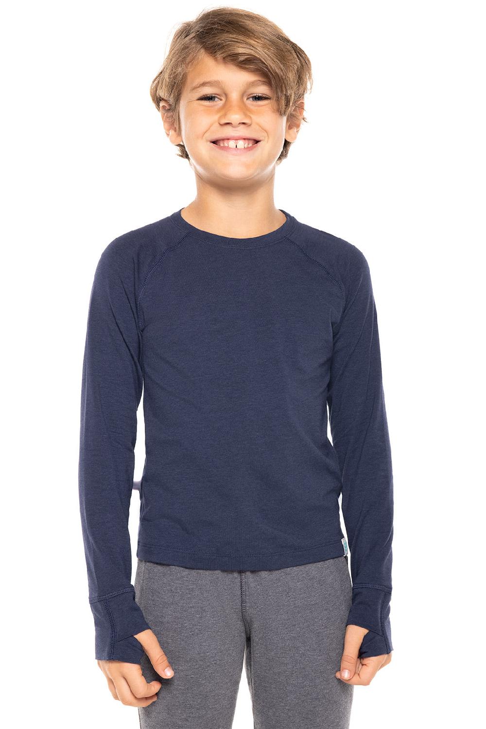 coolibar Kid's LumaLeo Long Sleeve T-Shirt | Navy