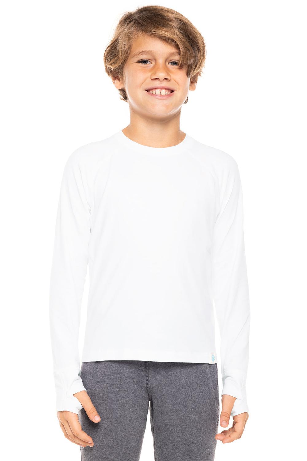 coolibar Kid's LumaLeo Long Sleeve T-Shirt | White