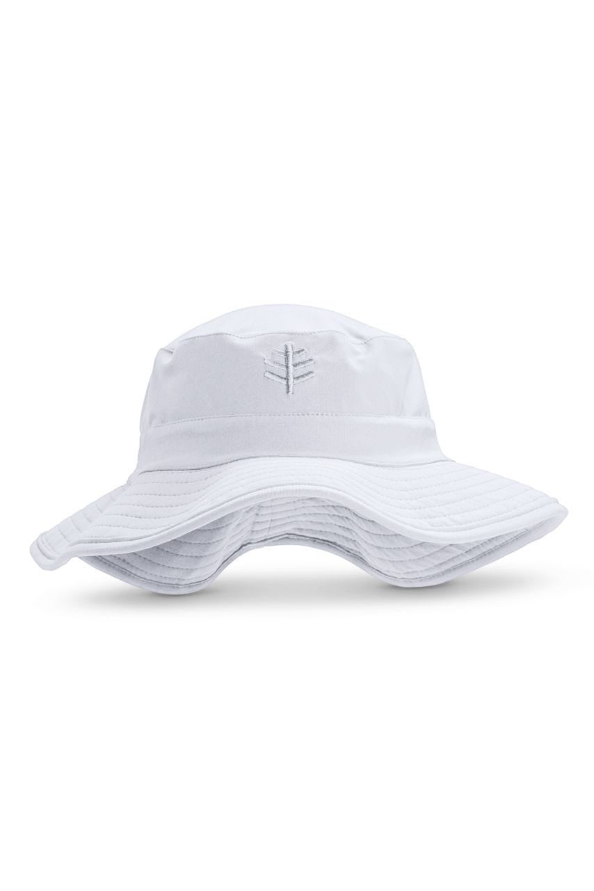 coolibar Kid's Surfs Up Bucket Hat | White