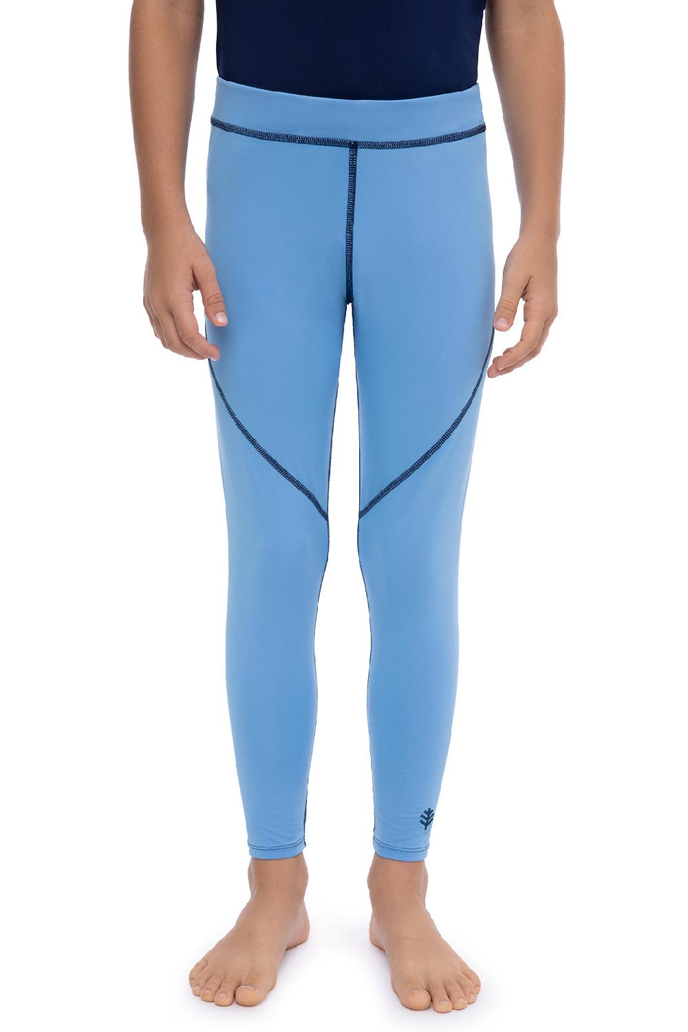 coolibar Kid's Wave Swim Tights | Clear Sky Blue