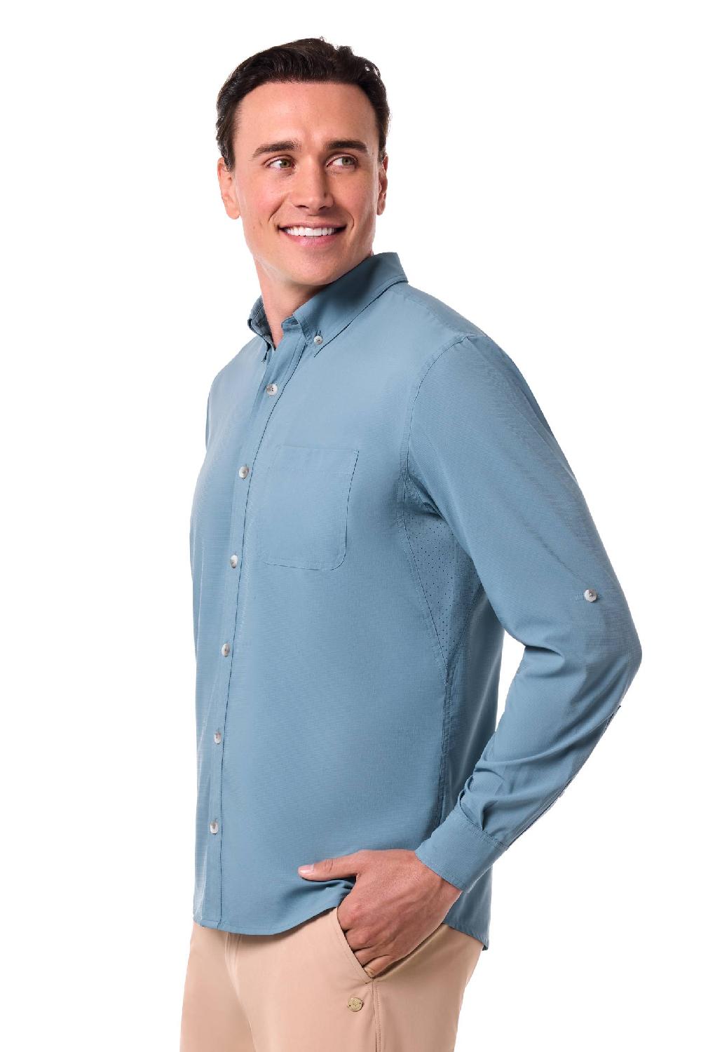 Coolibar Men's Aricia Sun Shirt | Blue Dusk