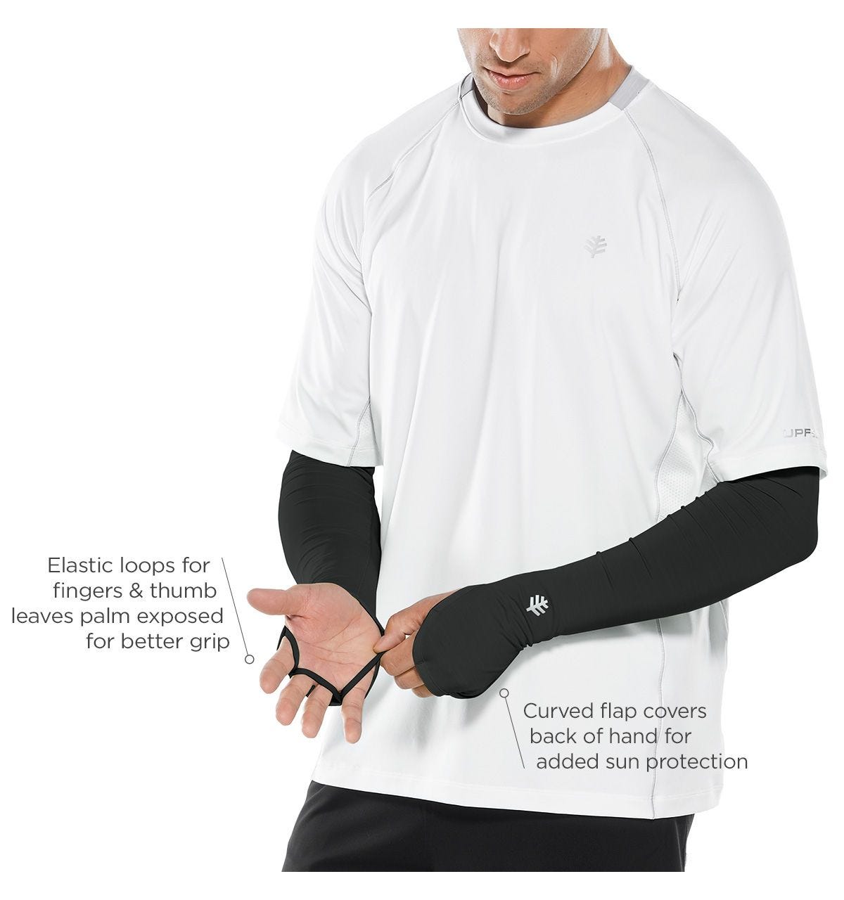 Coolibar Men's Backspin Performance Sleeves | Black