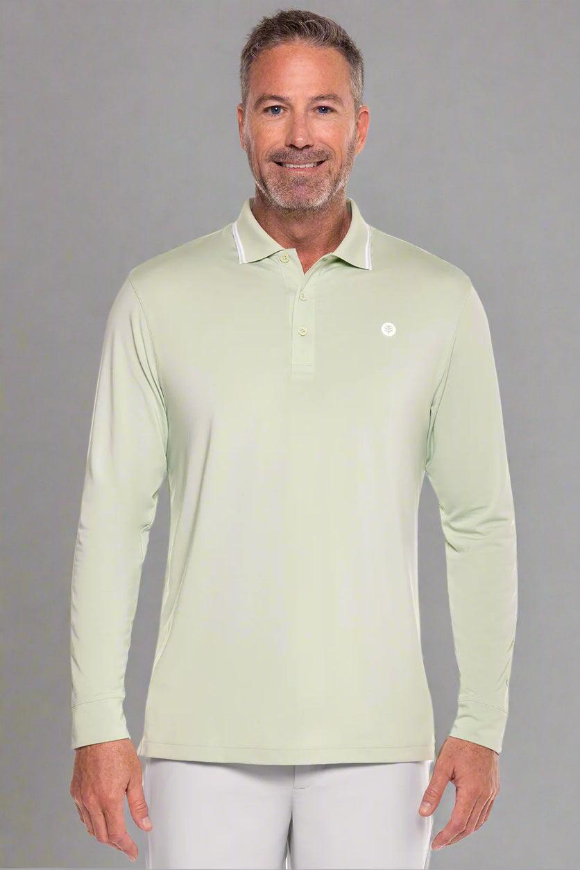 coolibar Men's Erodym Long Sleeve Polo | Seedling
