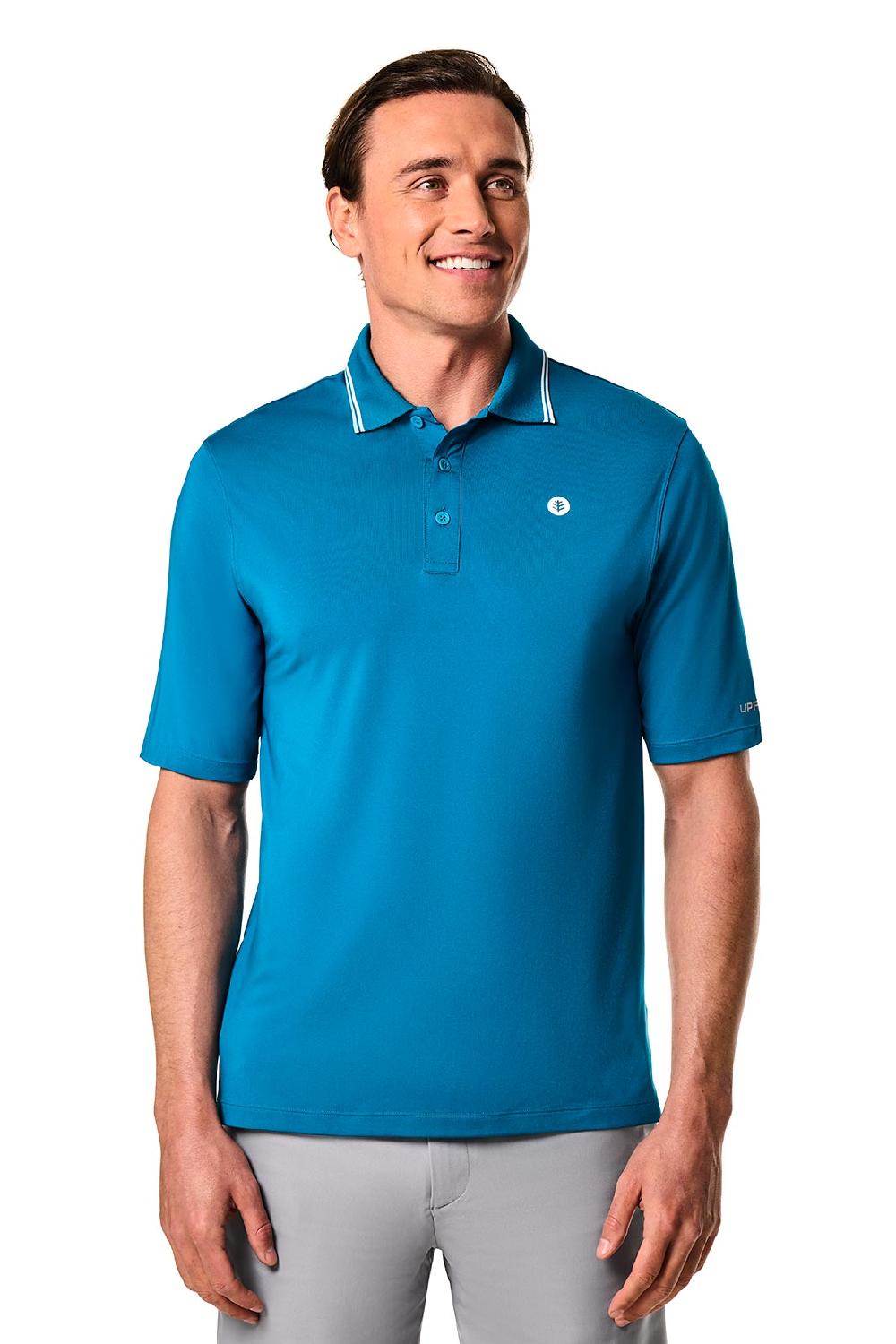 Coolibar Men's Erodym Short Sleeve Polo | Bluejay