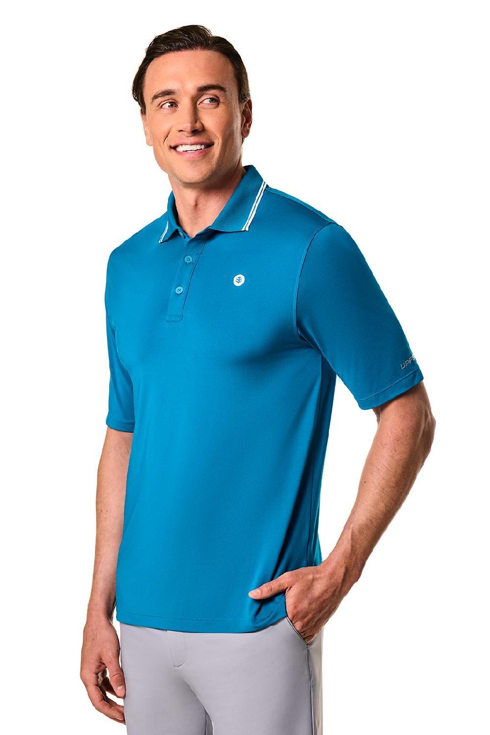 Coolibar Men's Erodym Short Sleeve Polo | Bluejay