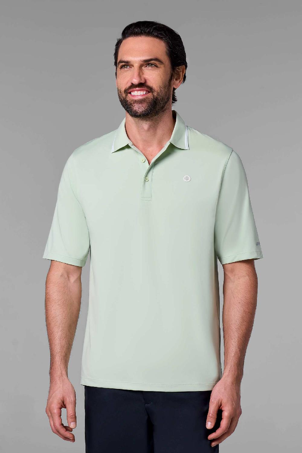 coolibar Men's Erodym Short Sleeve Polo | Seedling