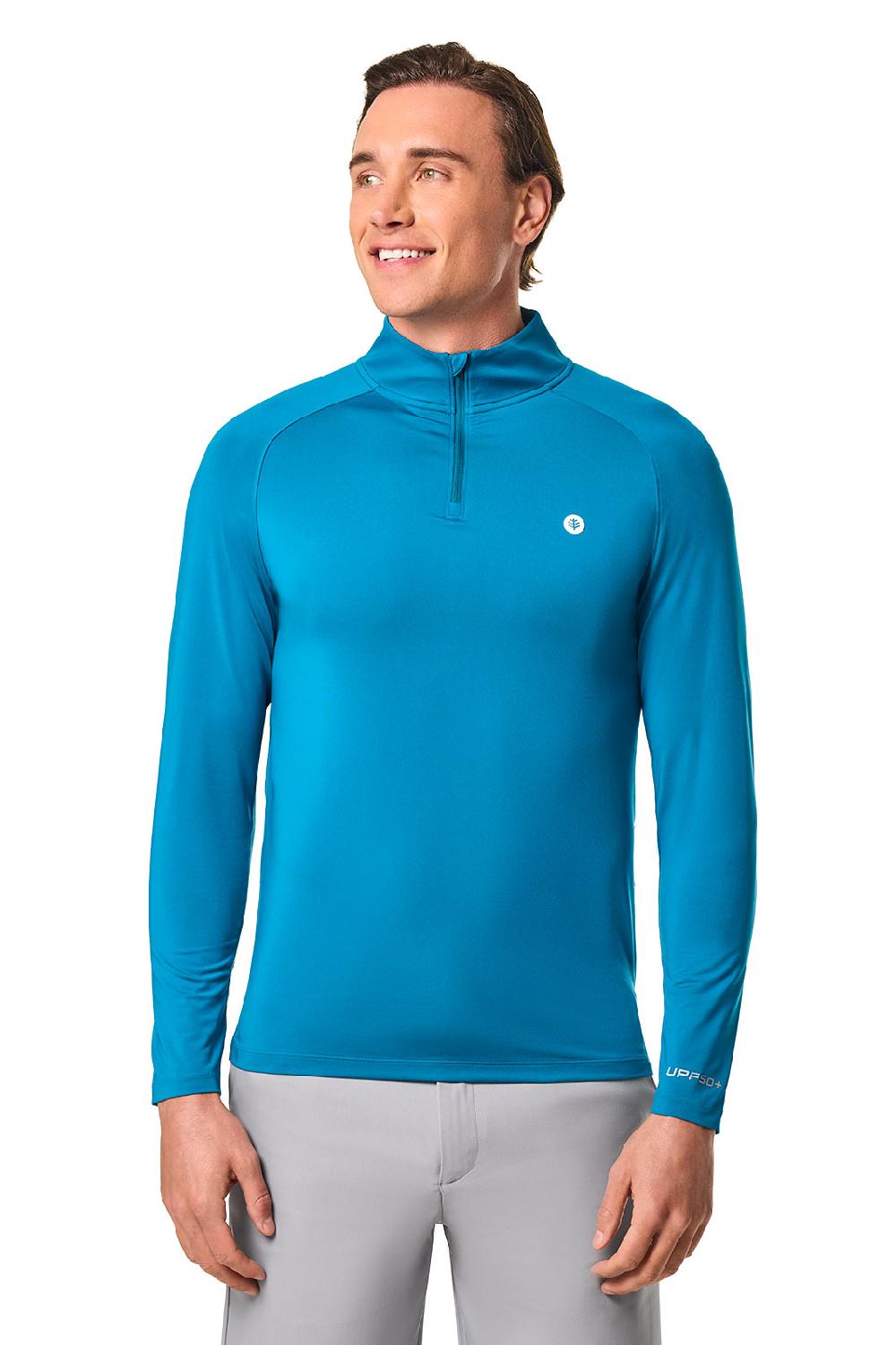 Coolibar Men's Fairway Golf Pullover | Bluejay