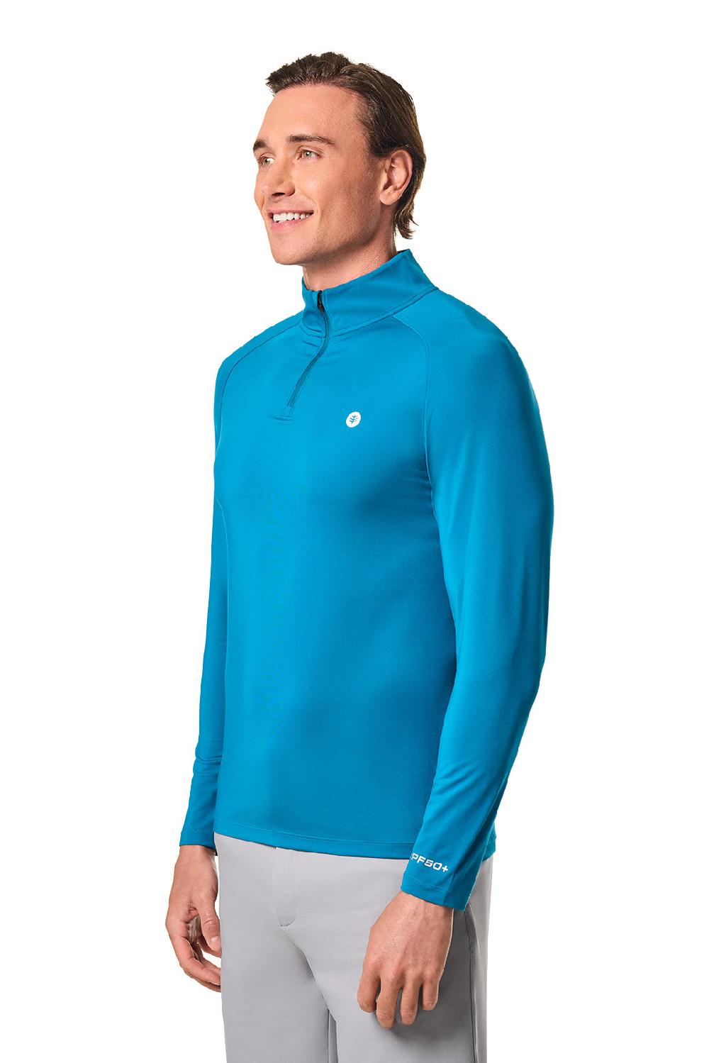 Coolibar Men's Fairway Golf Pullover | Bluejay