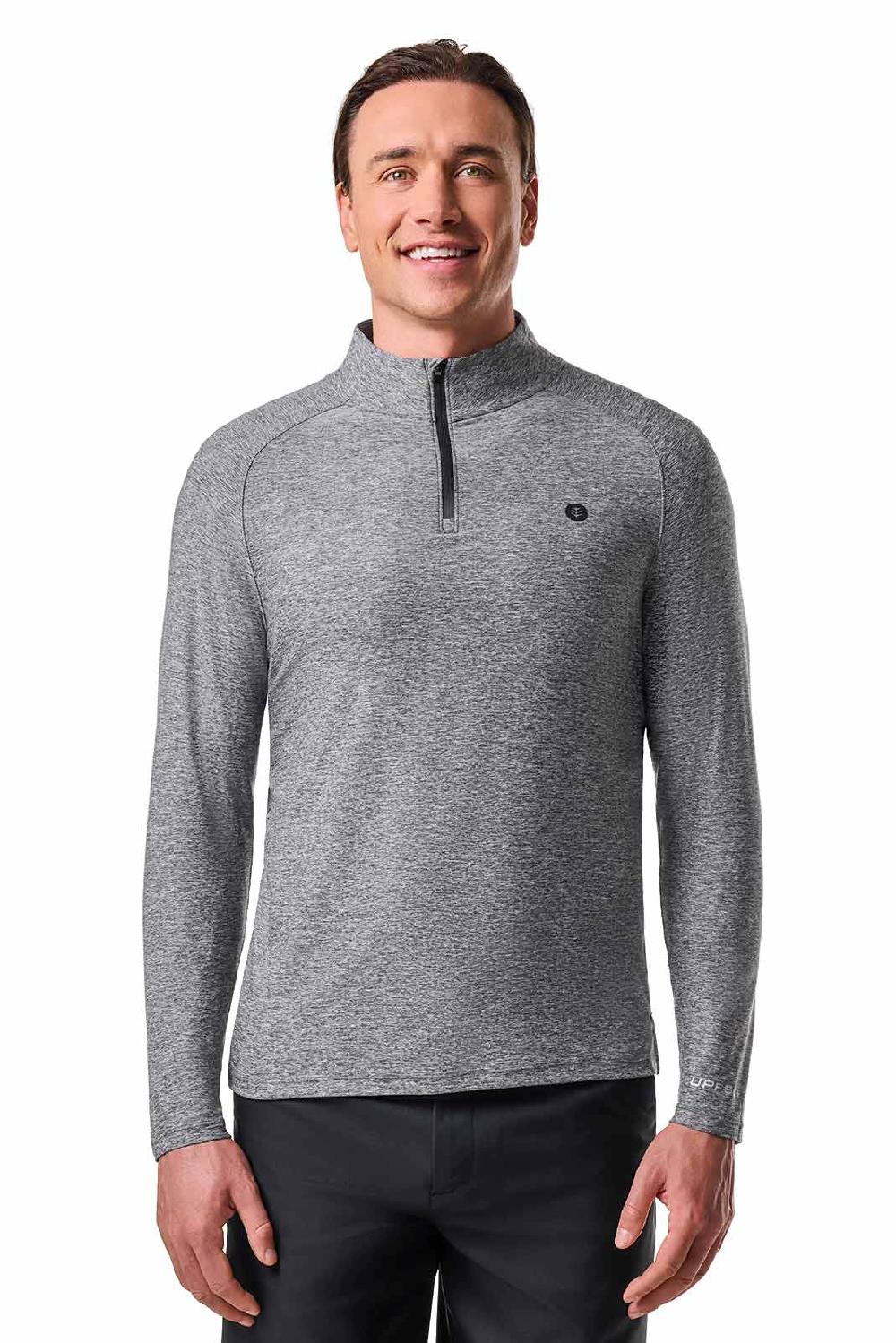 Coolibar Men's Fairway Golf Pullover | Charcoal