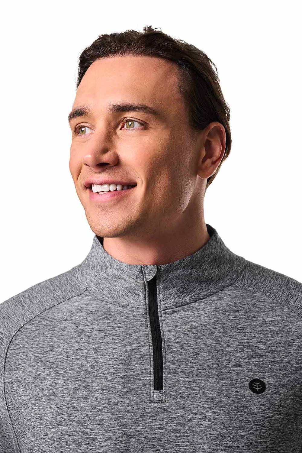 Coolibar Men's Fairway Golf Pullover | Charcoal