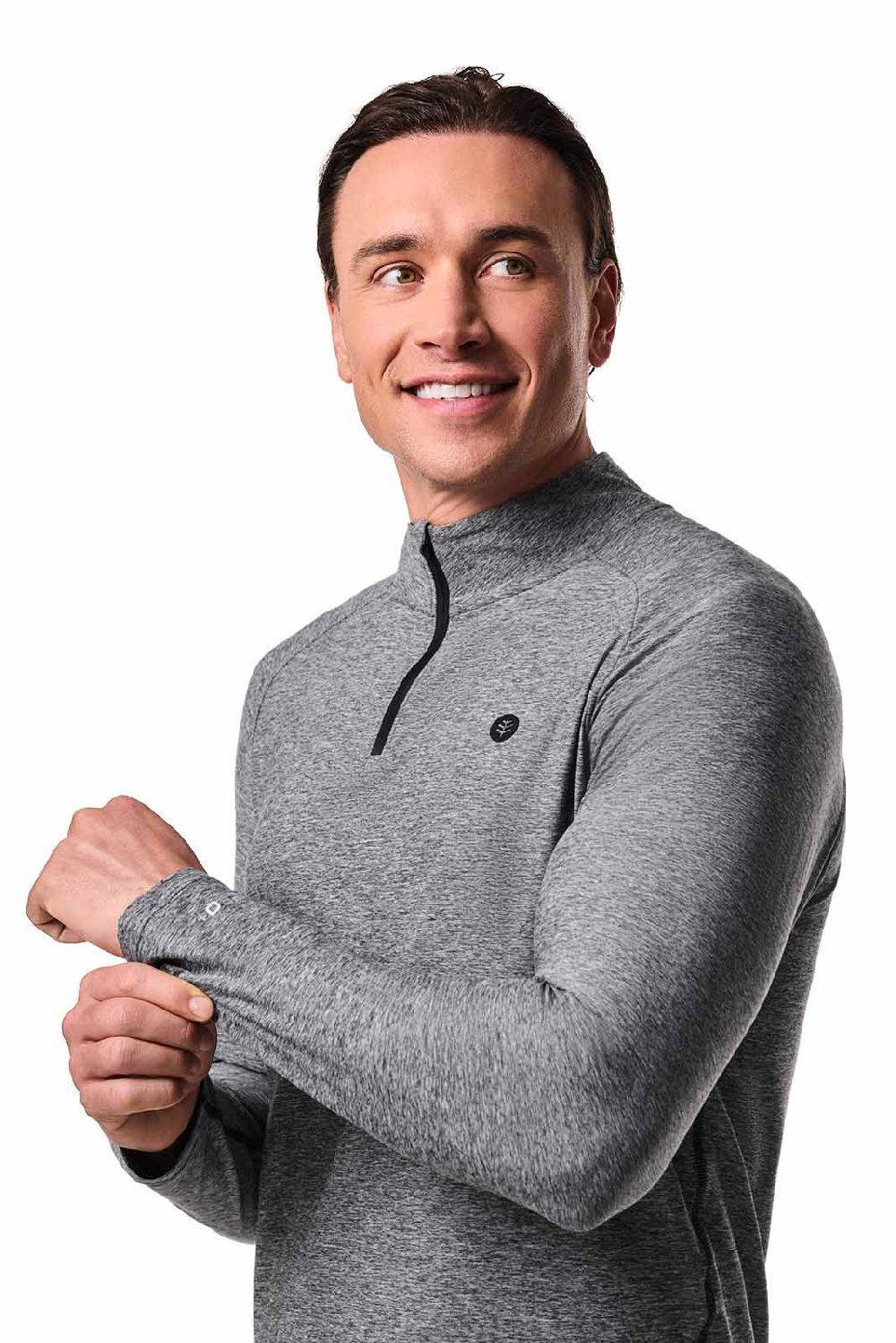 Coolibar Men's Fairway Golf Pullover | Charcoal