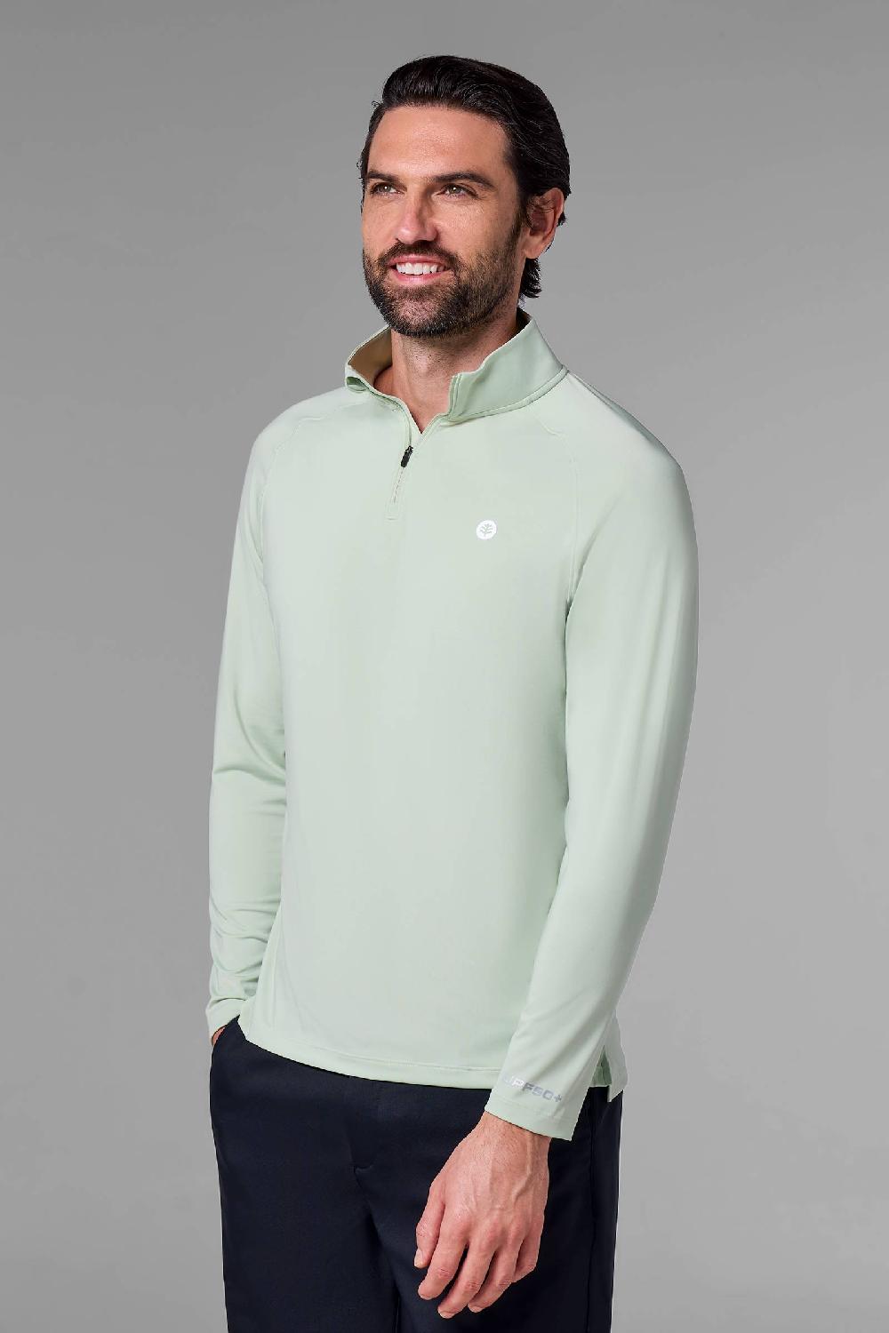 coolibar Men's Fairway Golf Pullover | Seedling