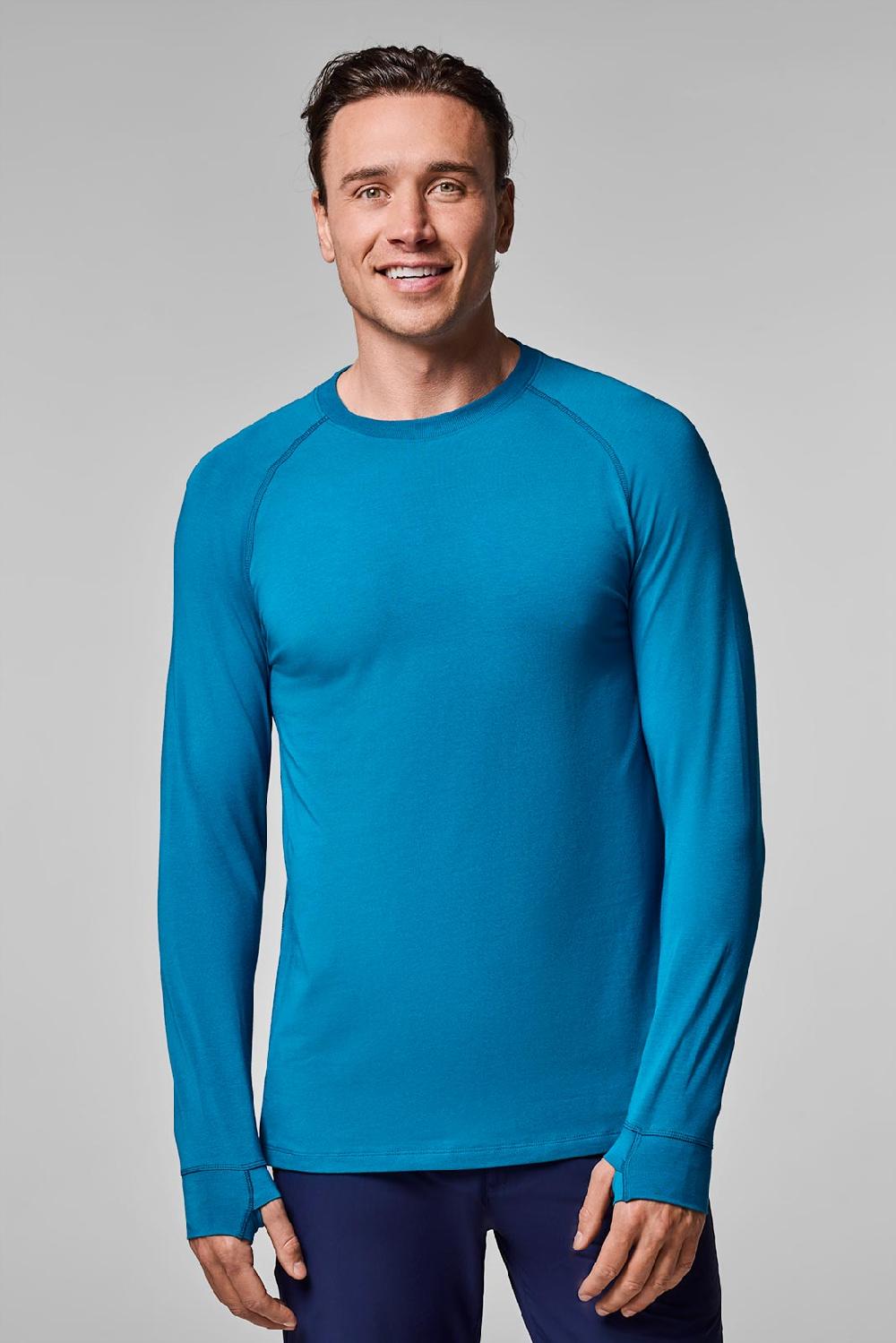 Coolibar Men's LumaLeo Long Sleeve T-Shirt | Bluejay