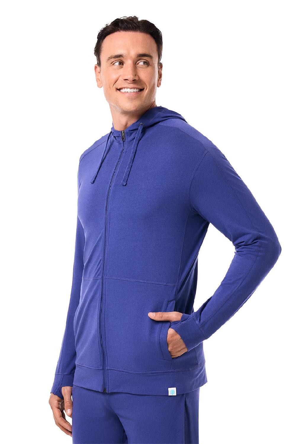 Coolibar Men's LumaLeo Zip-Up Hoodie | Future Dusk
