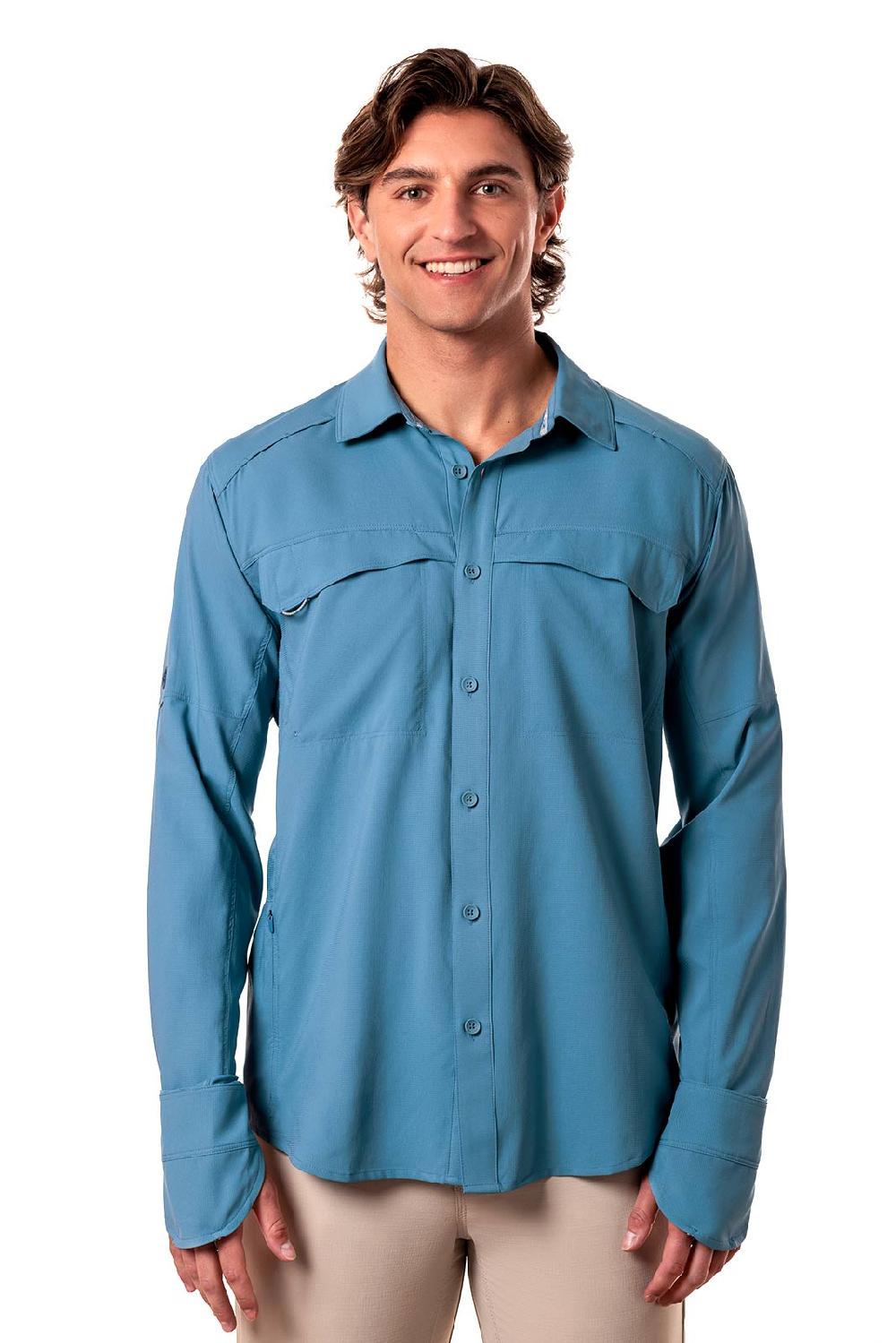 Coolibar Men's Nassau Fishing Shirt | Blue Dusk