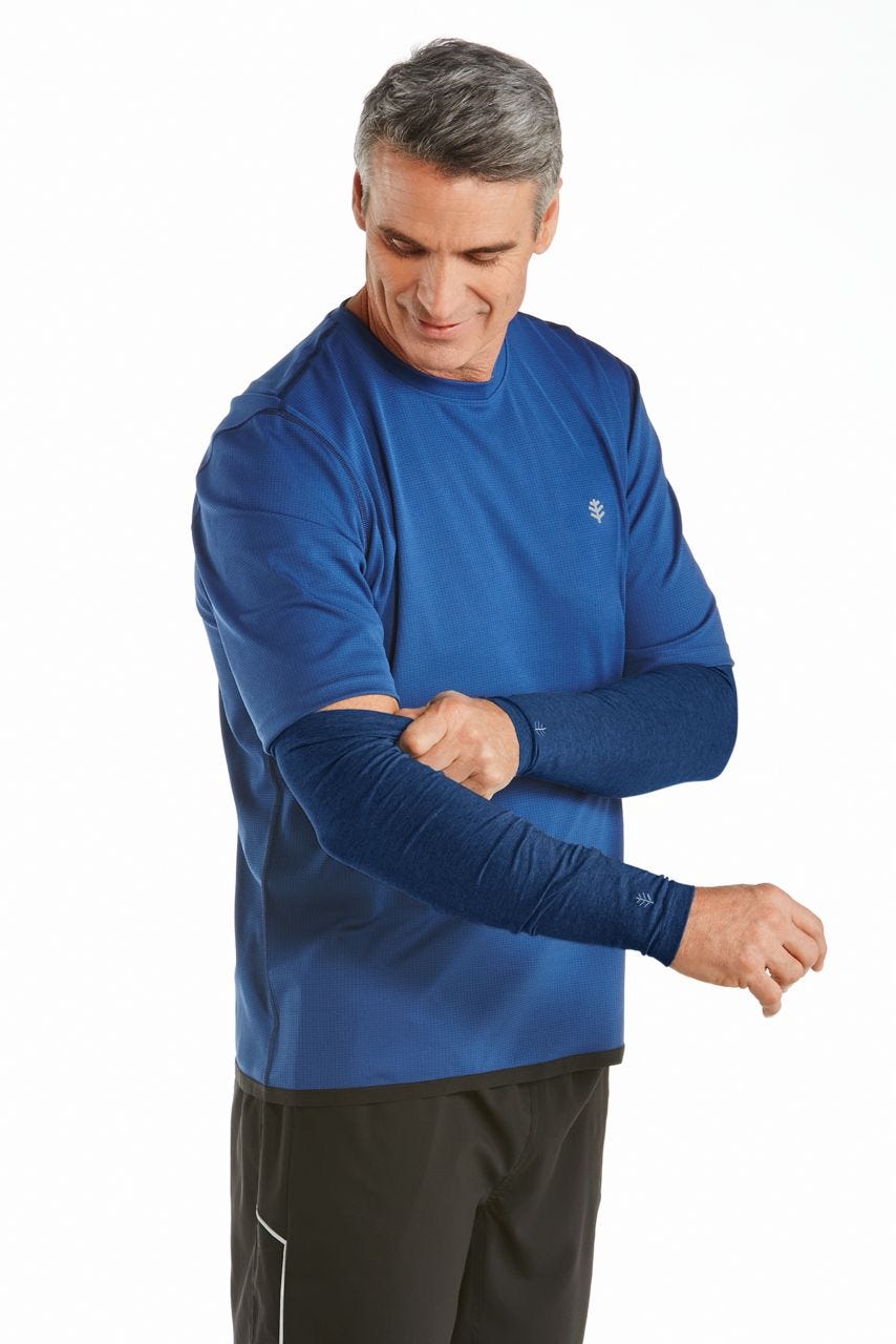 coolibar Men's Navagio Sun Sleeves | Navy