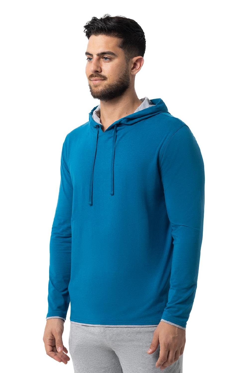 Coolibar Men's Oasis Pullover Hoodie | Bluejay