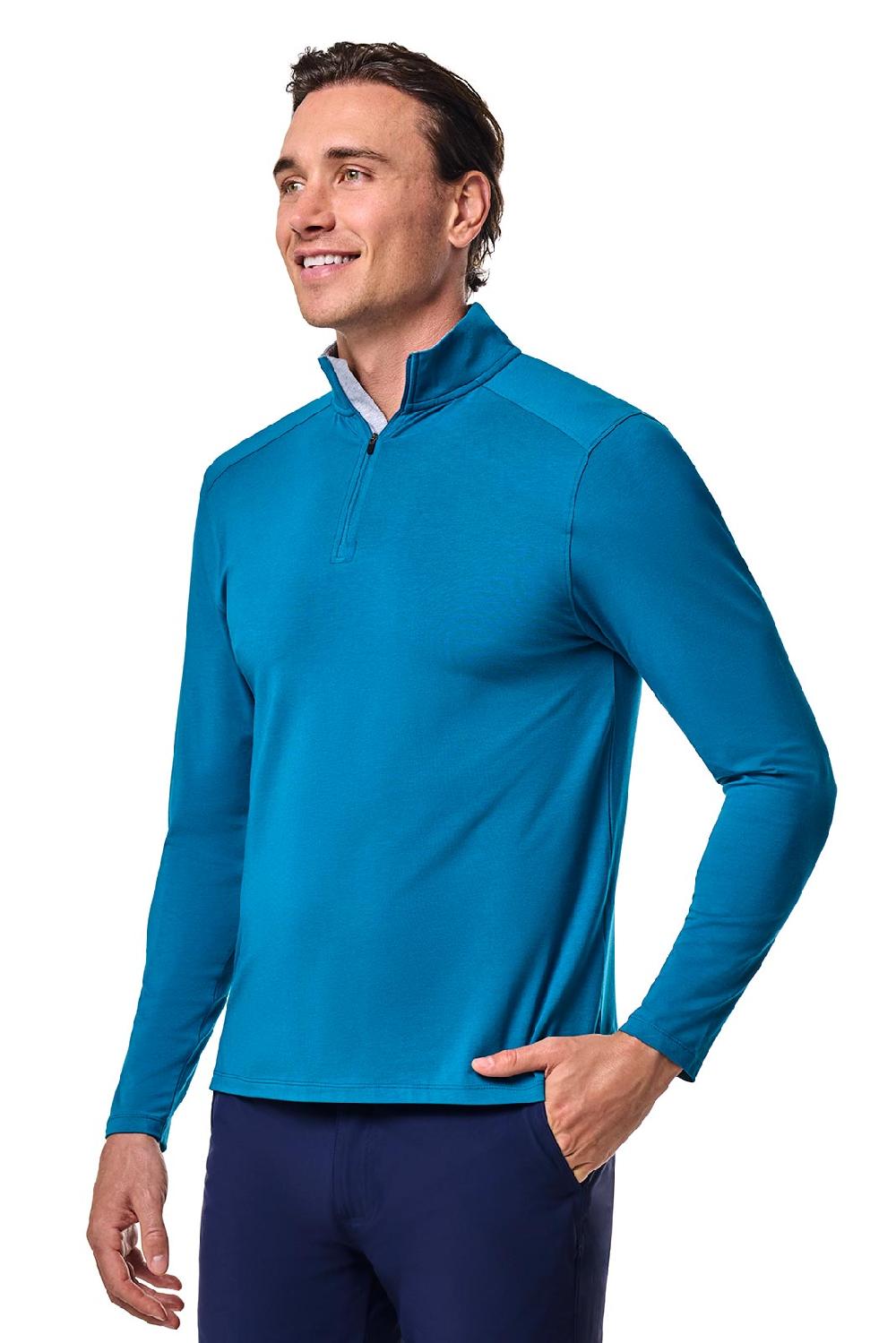 Coolibar Men's Sonora Quarter-Zip | Bluejay