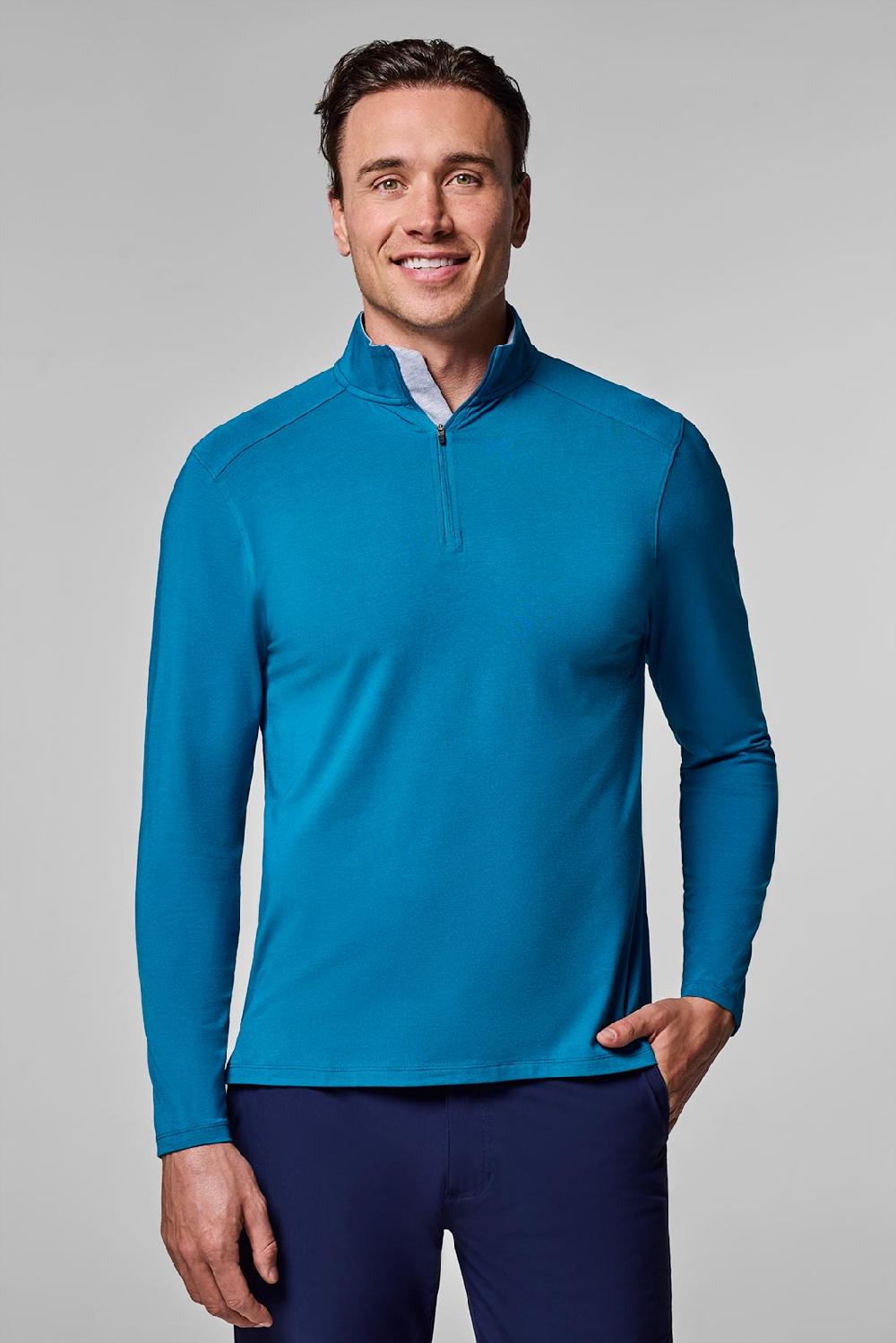 coolibar Men's Sonora Quarter-Zip | Bluejay