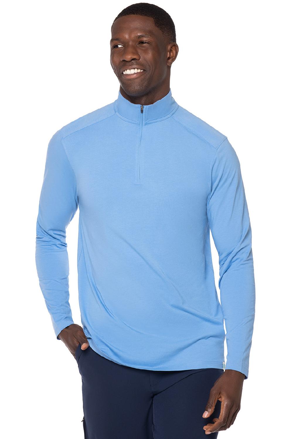 coolibar Men's Sonora Quarter-Zip | Clear Sky Blue