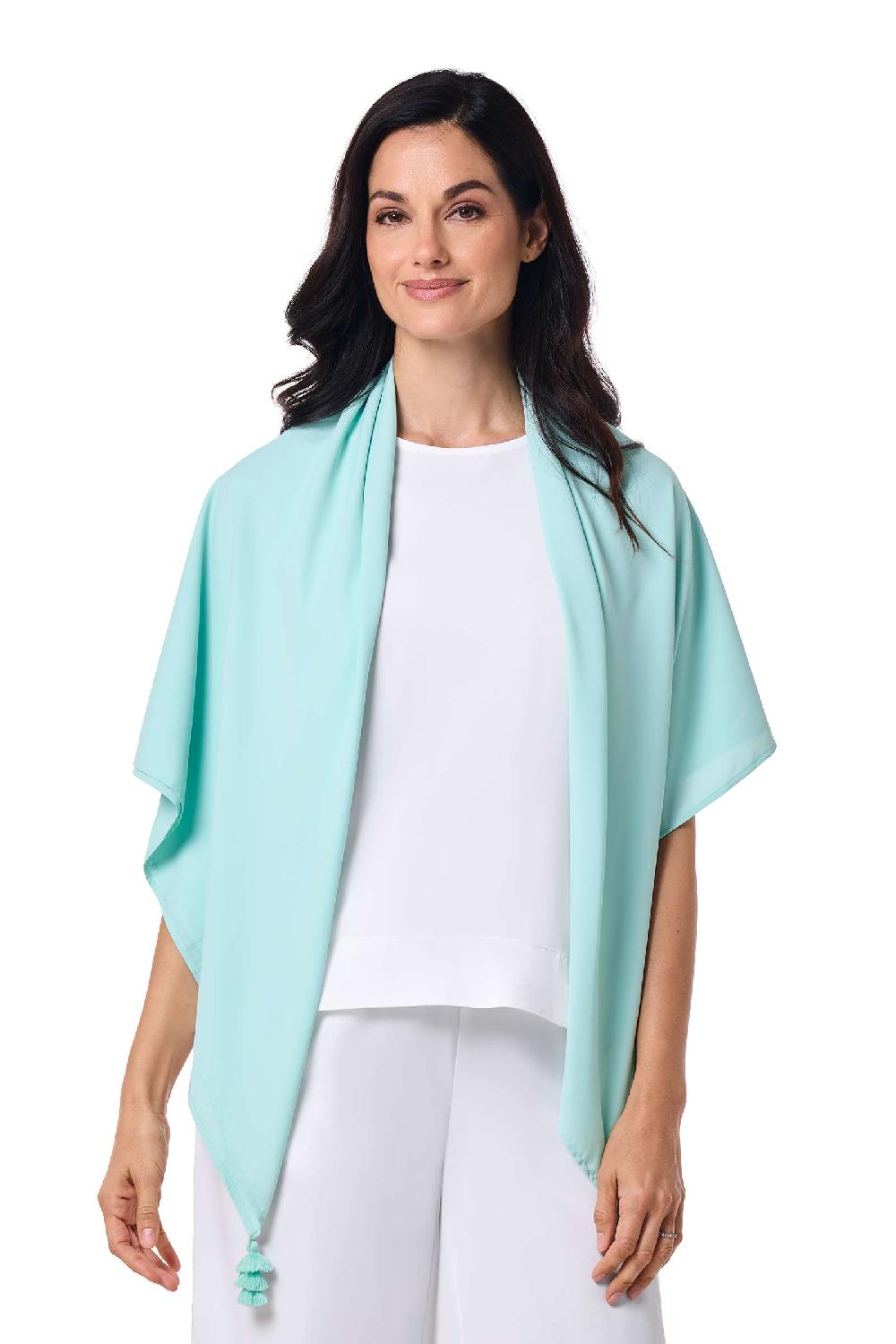 Coolibar Minneola Featherlight Scarf | Misty Aqua