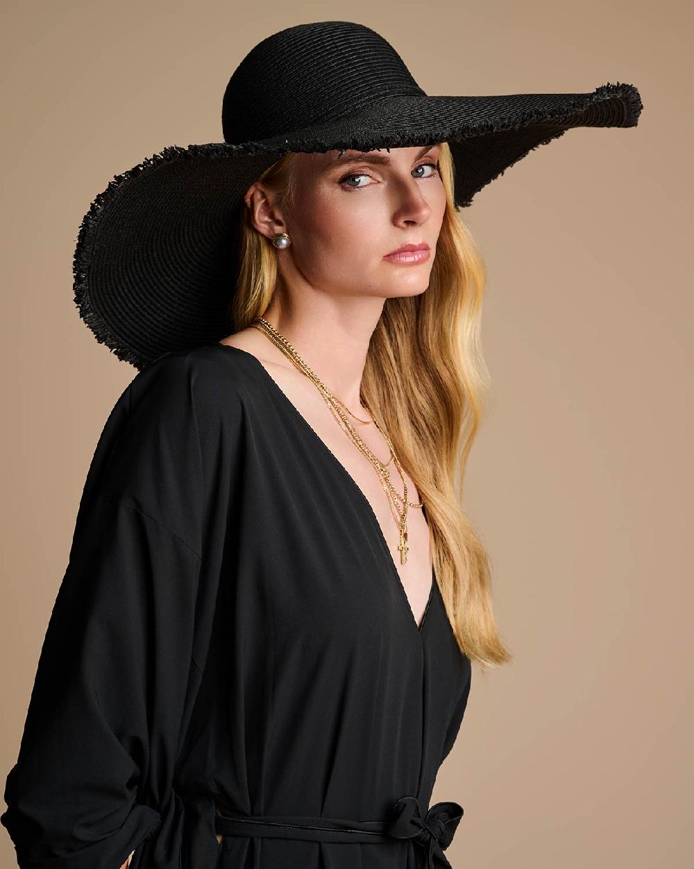 Coolibar Montauk Large Brim Sun Hat | Black