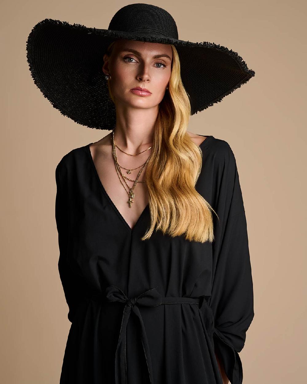 coolibar Montauk Large Brim Sun Hat | Black