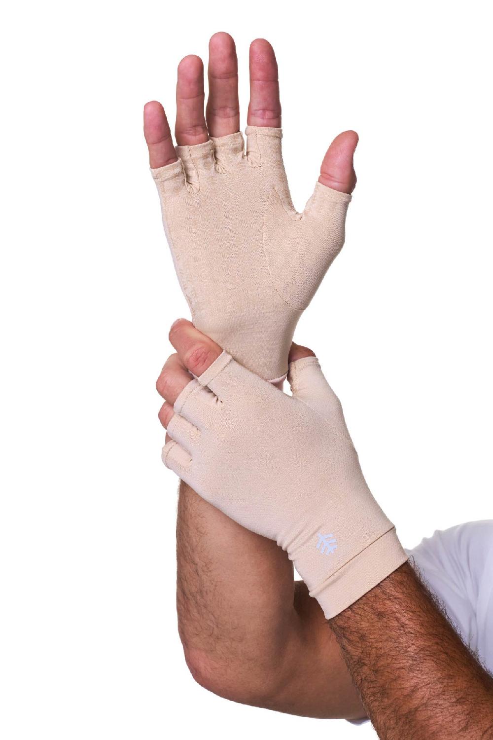 Coolibar Ouray UV Fingerless Sun Gloves | Beige