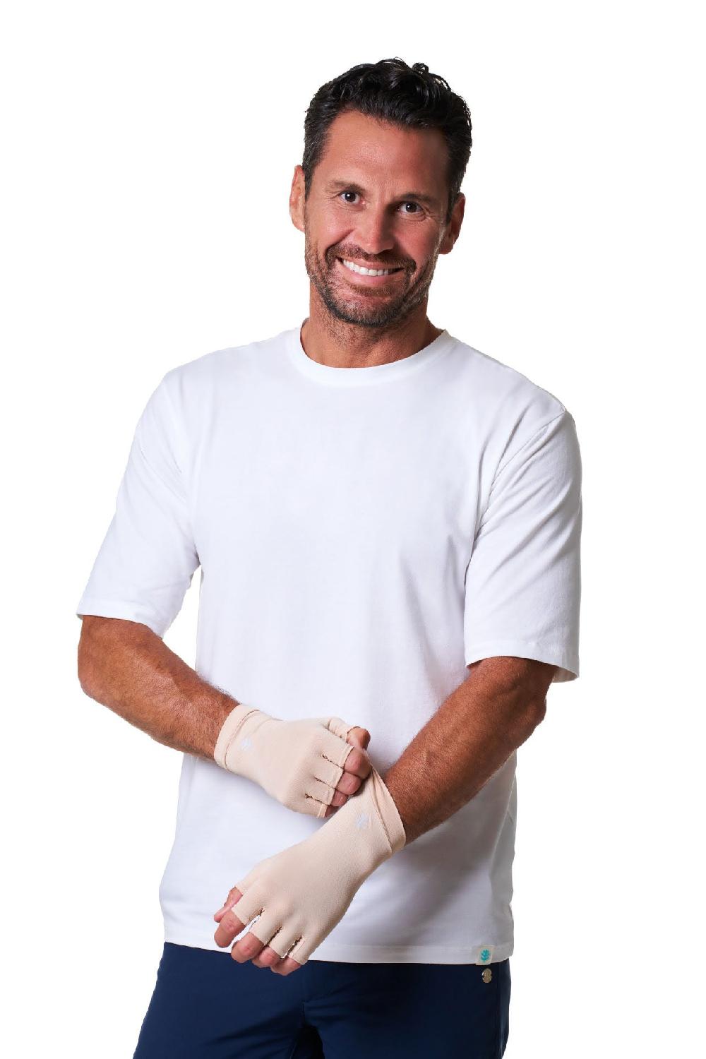 Coolibar Ouray UV Fingerless Sun Gloves | Beige