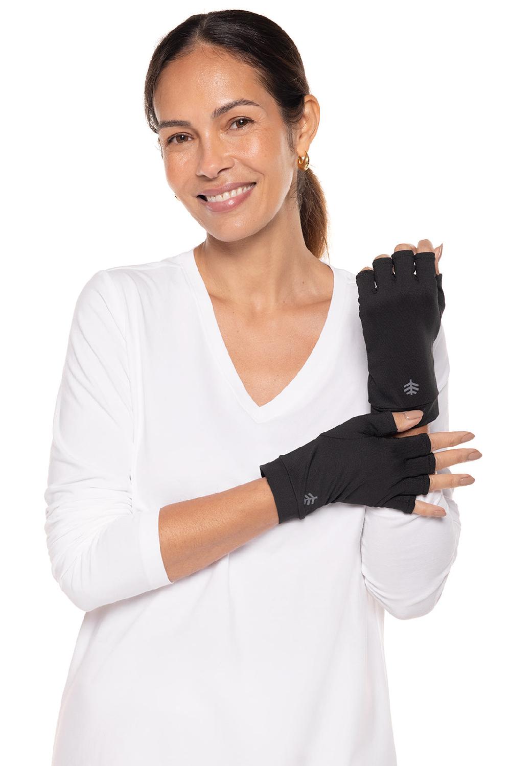 Coolibar Ouray UV Fingerless Sun Gloves | Black