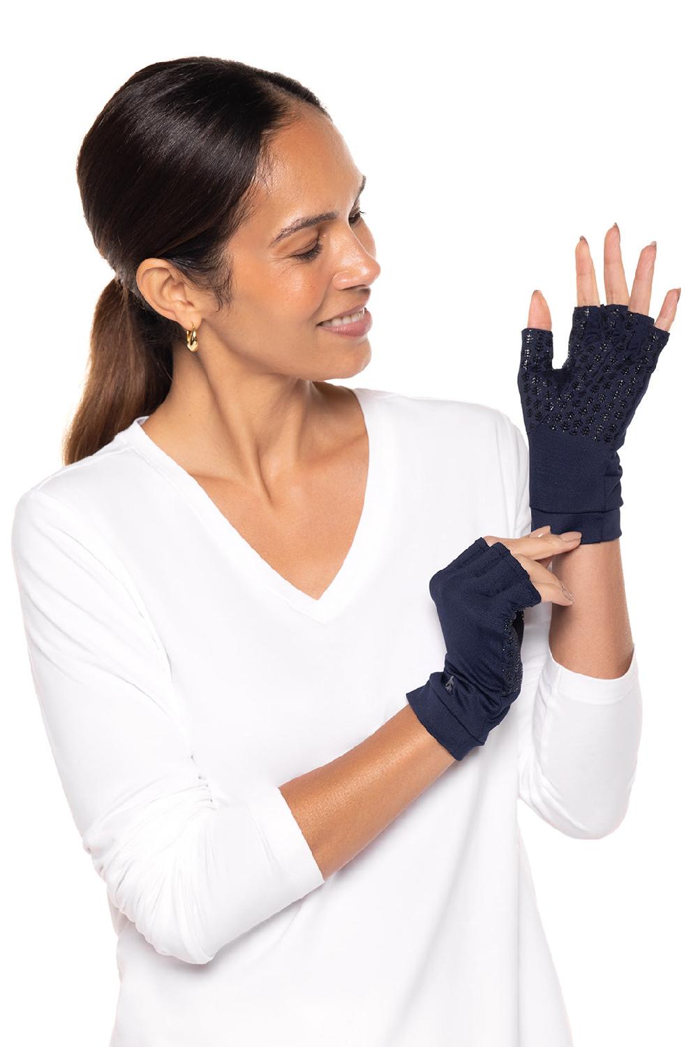 Coolibar Ouray UV Fingerless Sun Gloves | Navy
