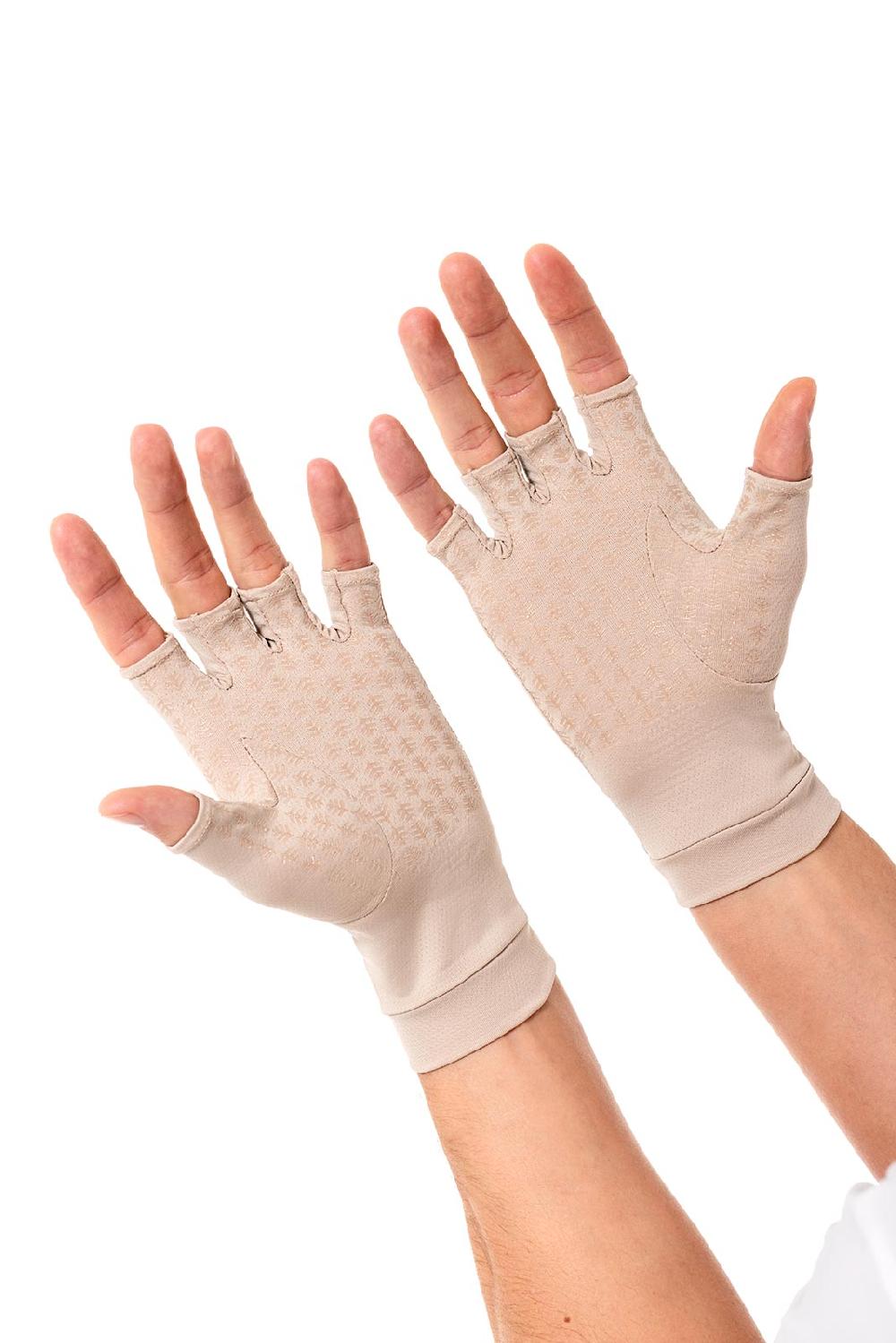 Coolibar Ouray UV Fingerless Sun Gloves | Pale Khaki