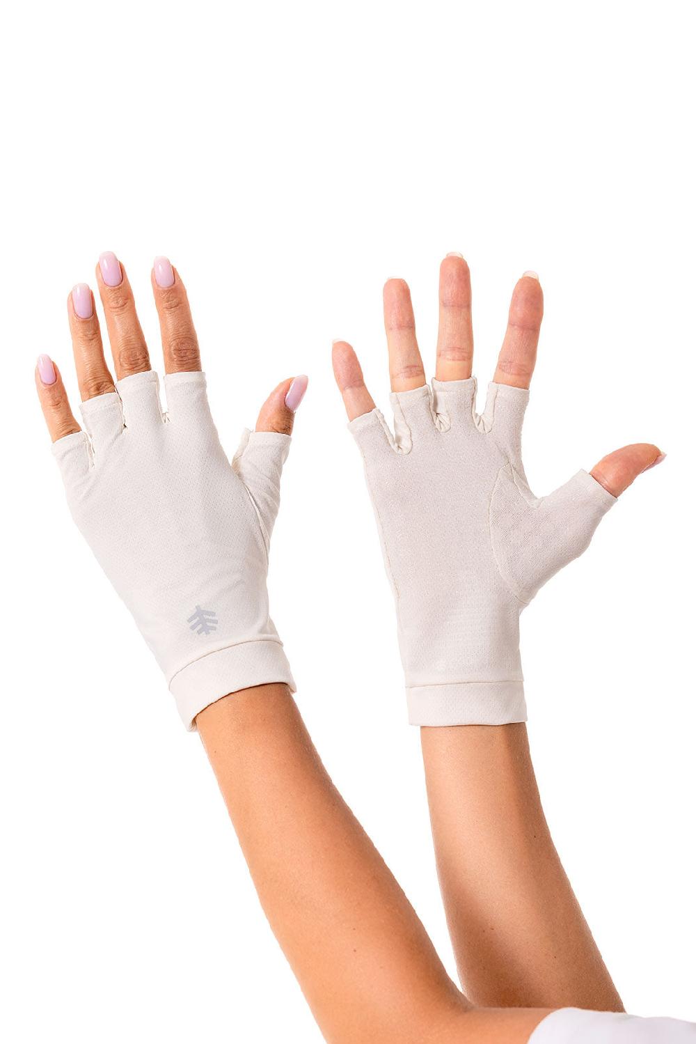 Coolibar Ouray UV Fingerless Sun Gloves | Pearl