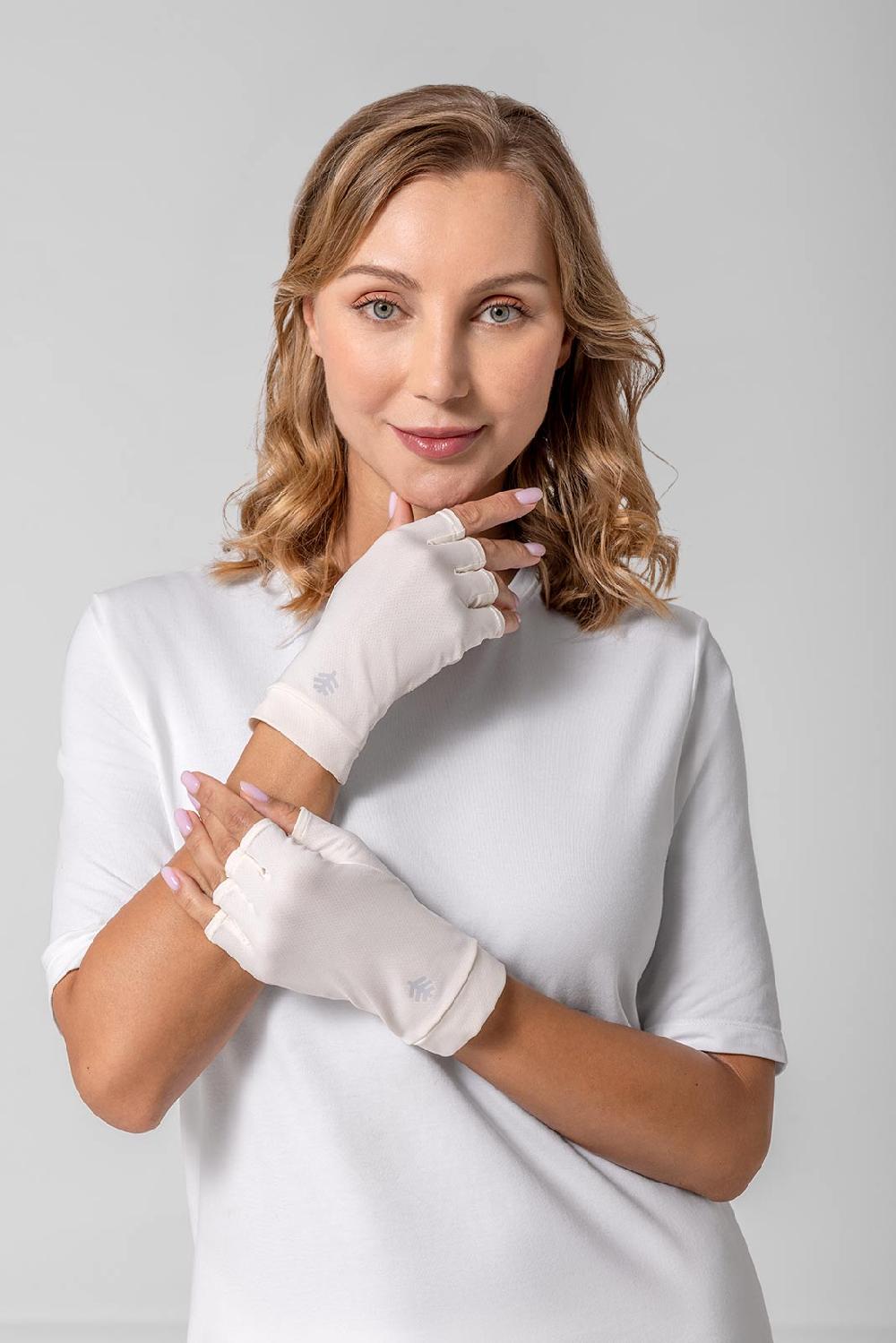 Coolibar Ouray UV Fingerless Sun Gloves | Pearl
